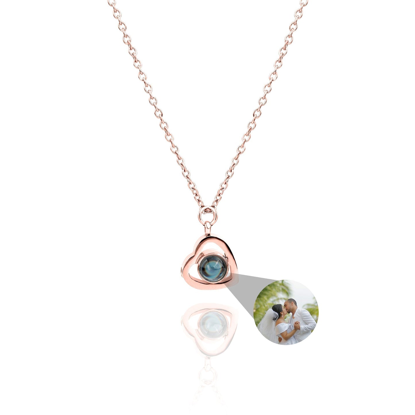 Personalised photo necklace - heart-shaped