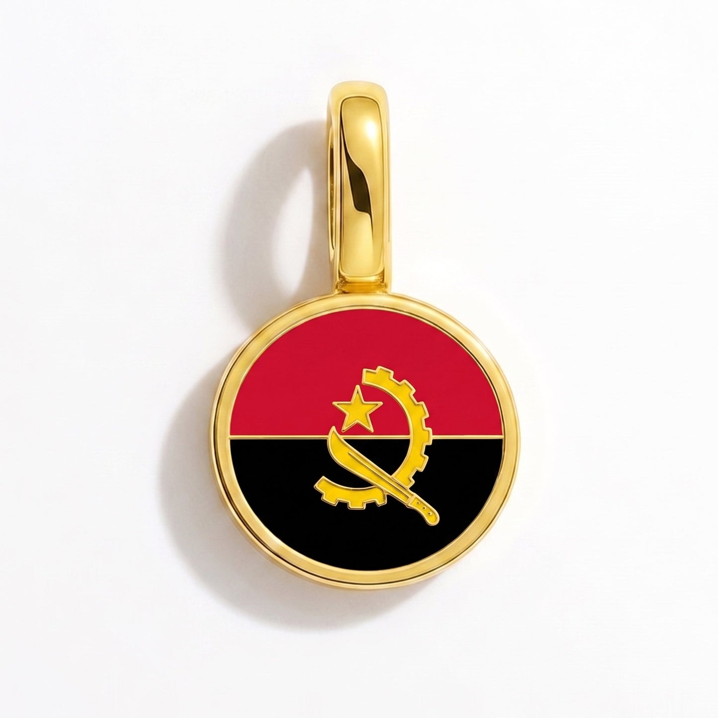 Flag charm Angola – rectangular gold