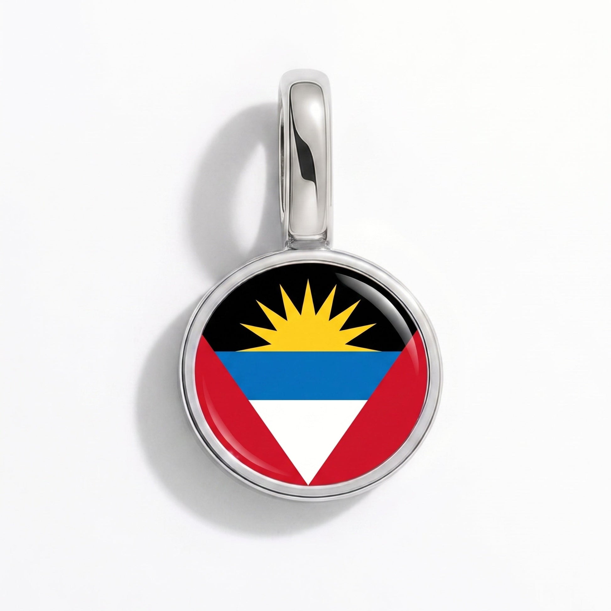 Flag charm Antigua and Barbuda – rectangular silver