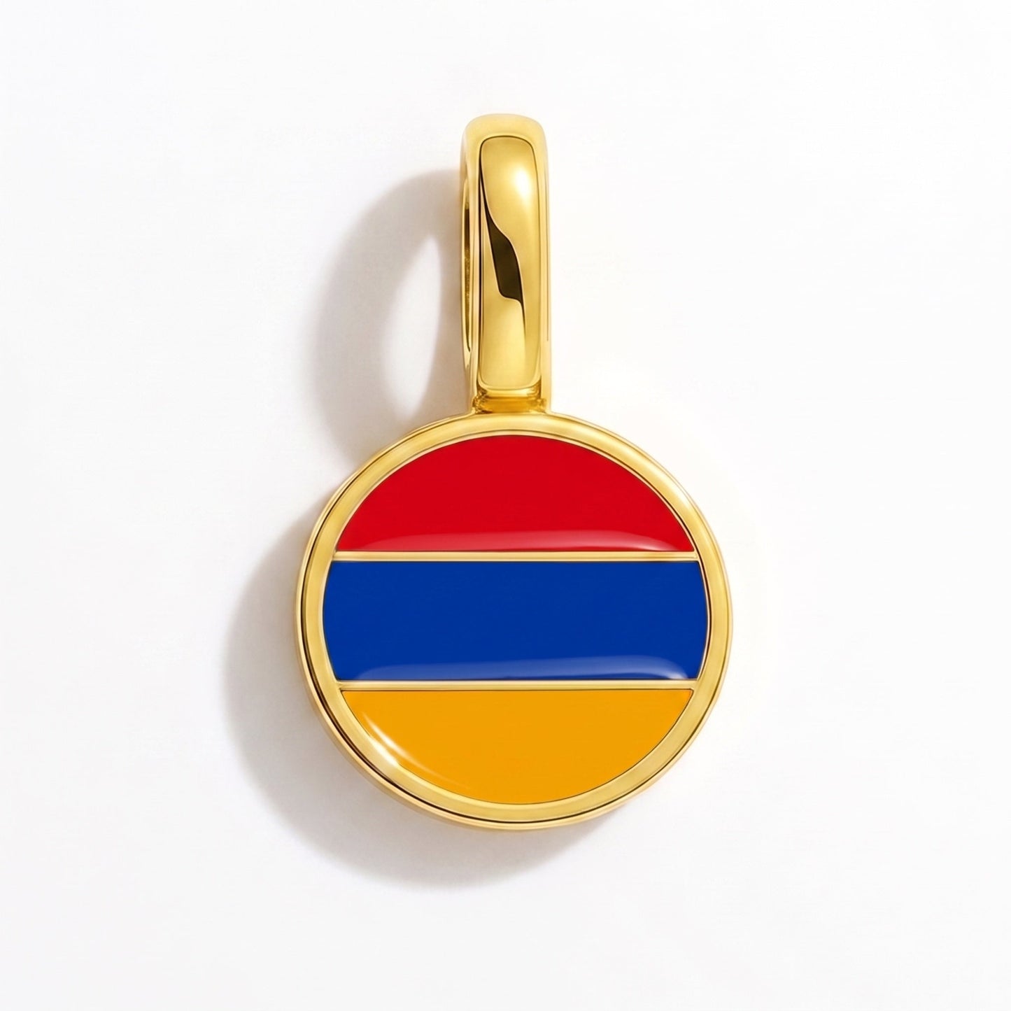Flag charm Armenia – rectangular gold