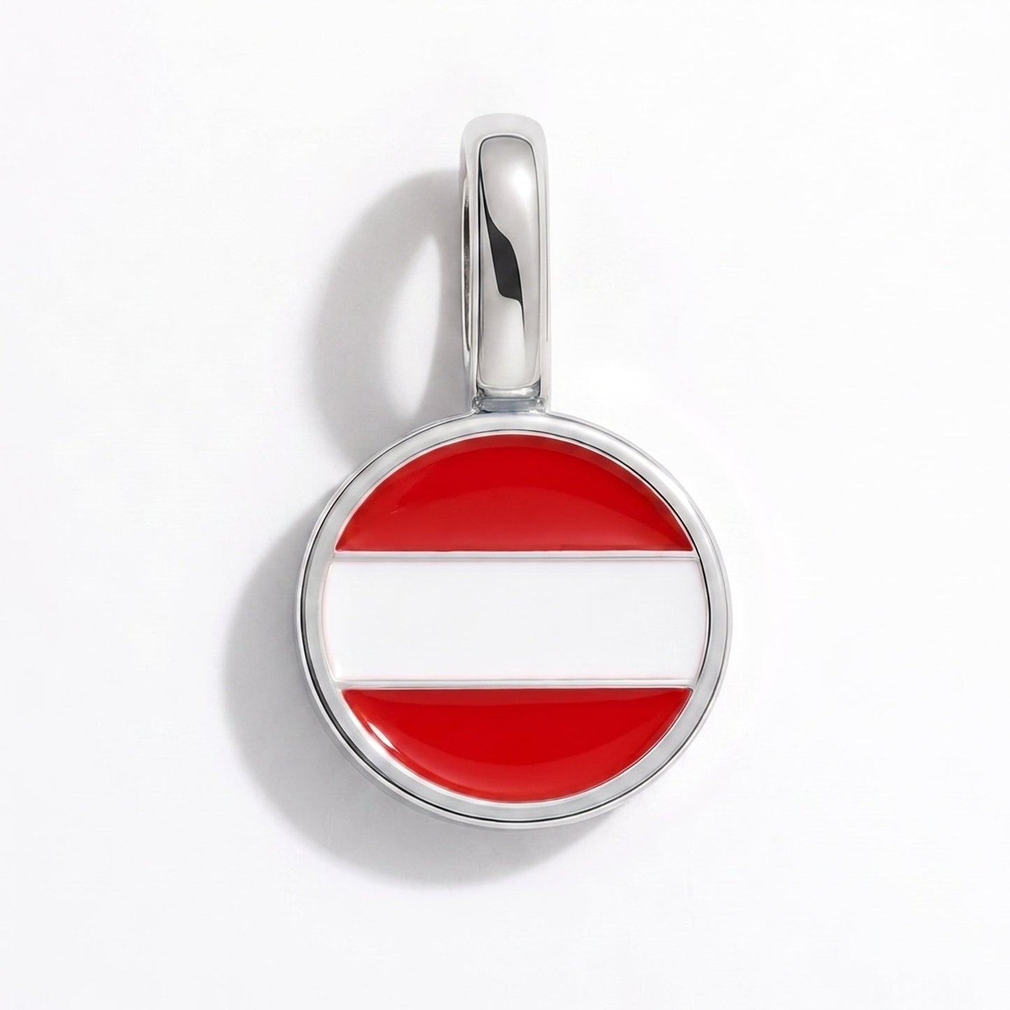 Flag charm Austria – rectangular silver