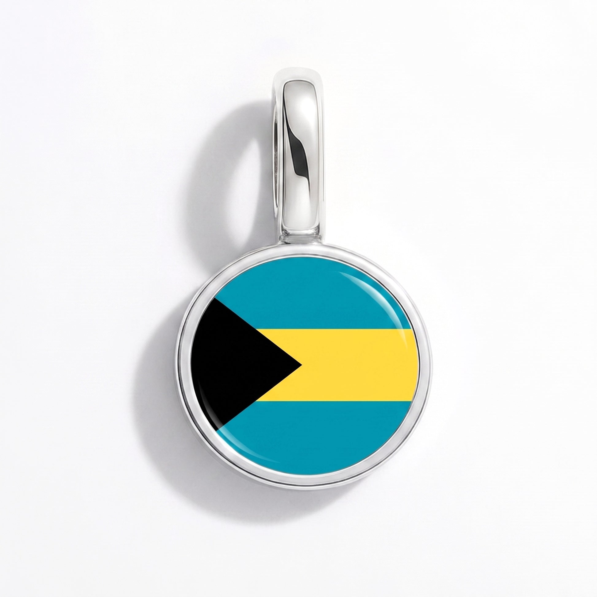 Flag charm Bahamas – round silver