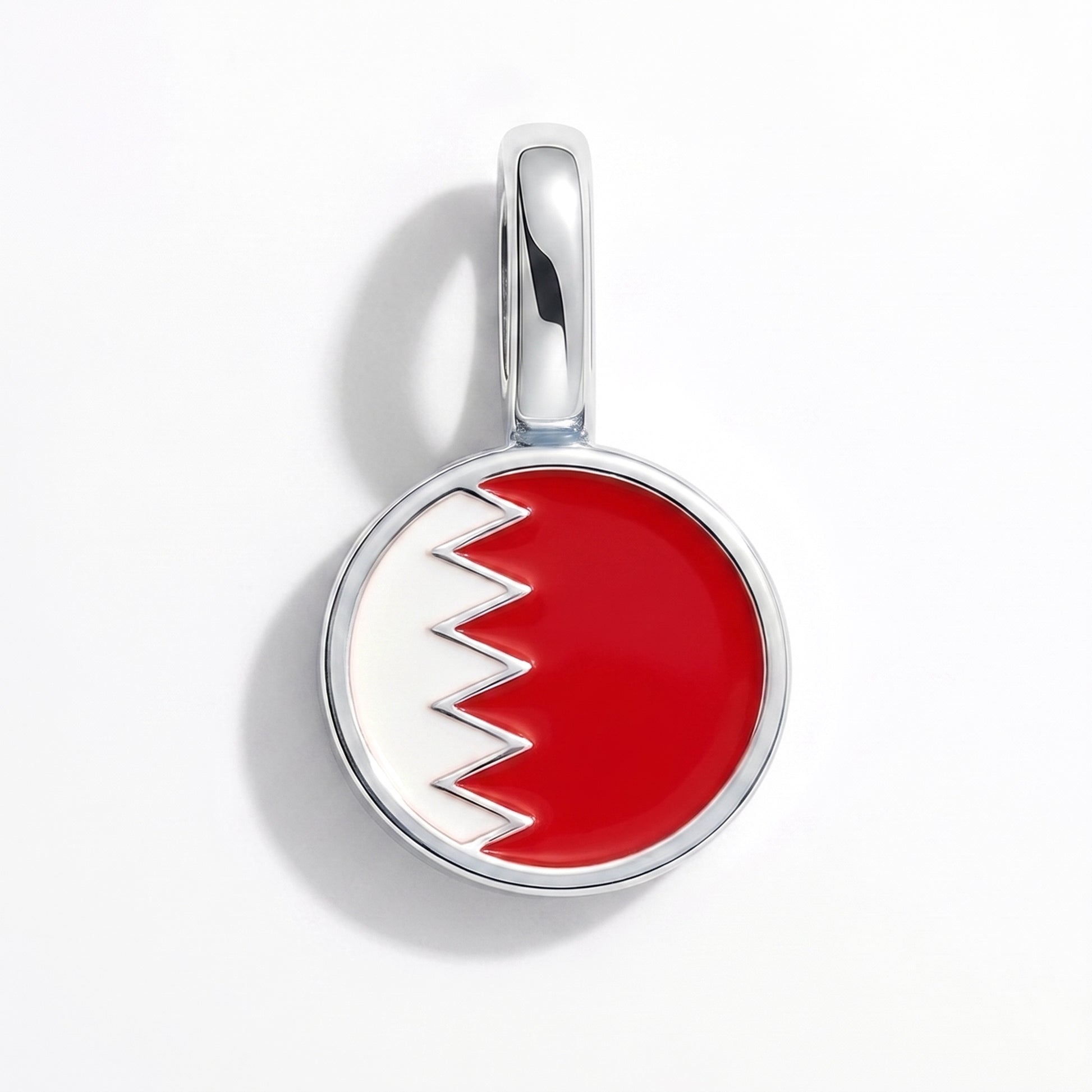Flag charm Bahrain – round silver