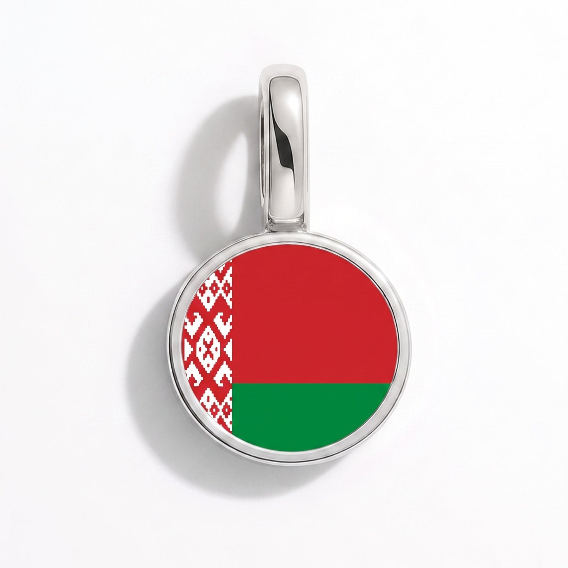 Flag charm Belarus – rectangular silver
