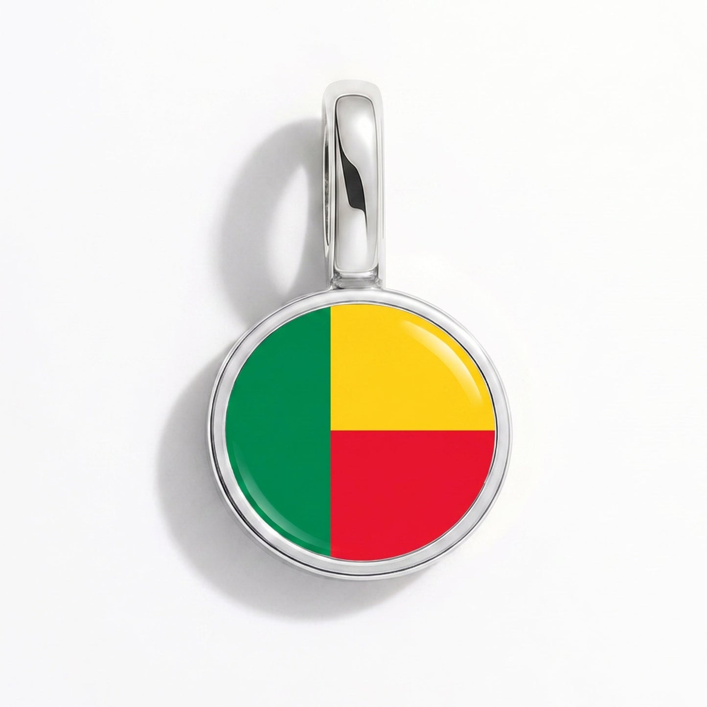Flag charm Benin – rectangular silver