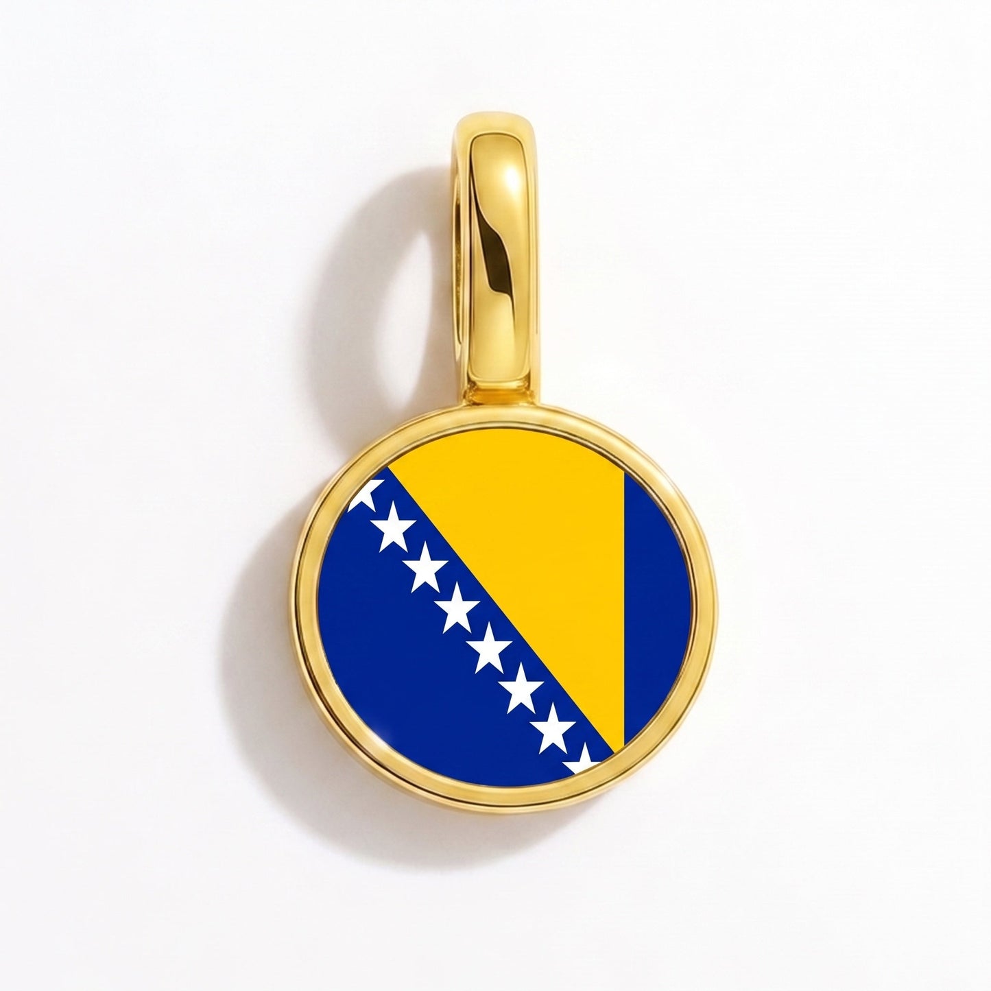 Flag charm Bosnia and Herzegovina – rectangular gold