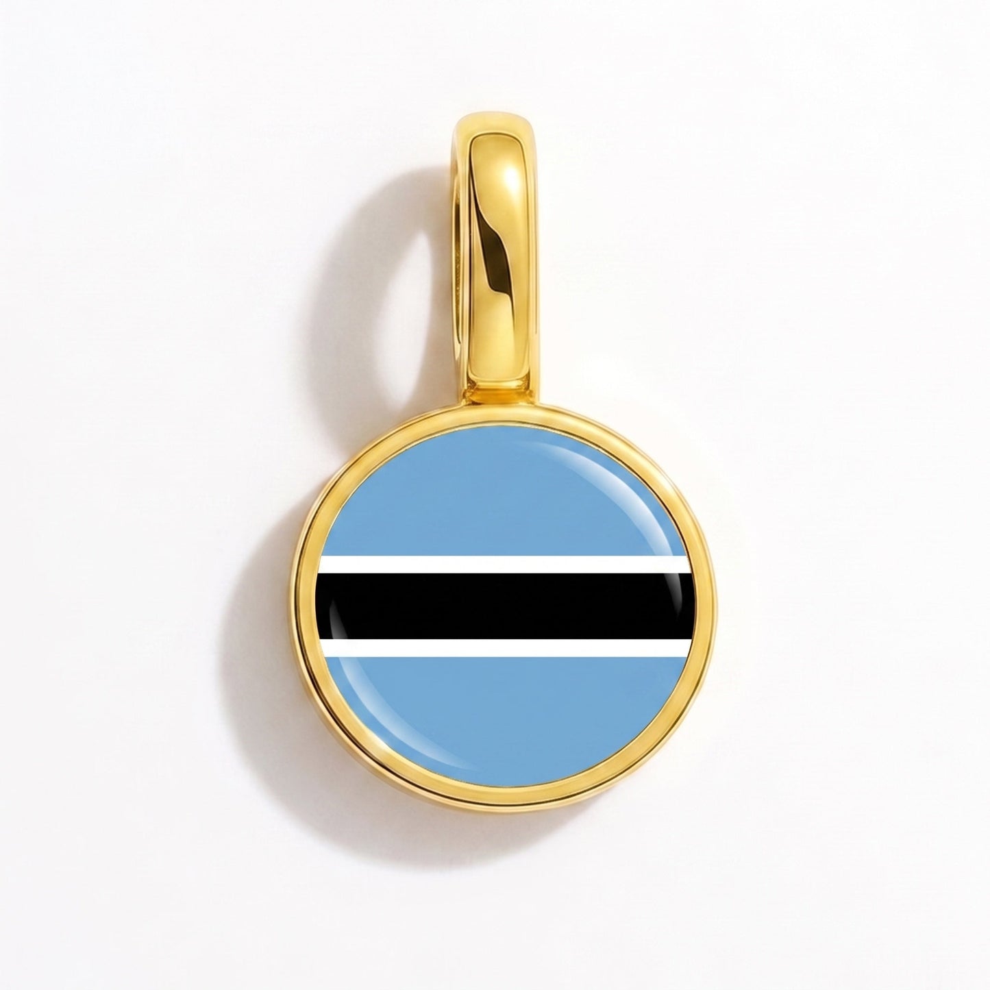 Flag charm Botswana – rectangular gold