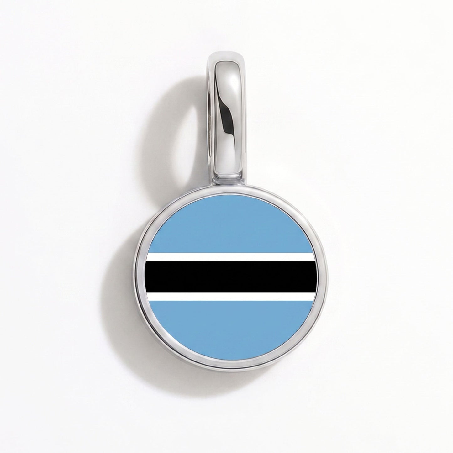 Flag charm Botswana – rectangular silver