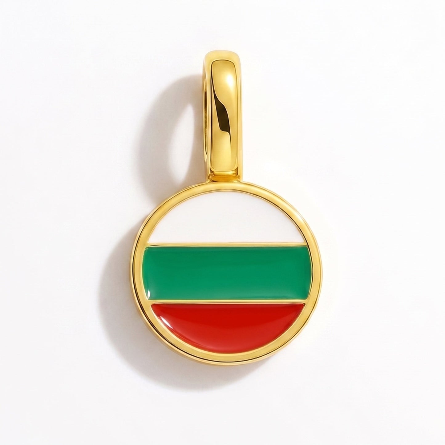 Flag charm Bulgaria – rectangular gold