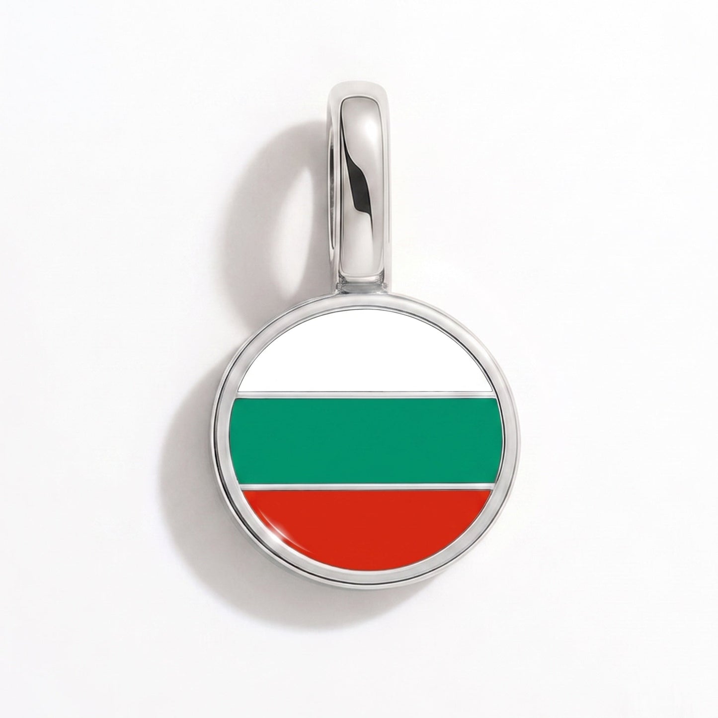 Flag charm Bulgaria – rectangular silver