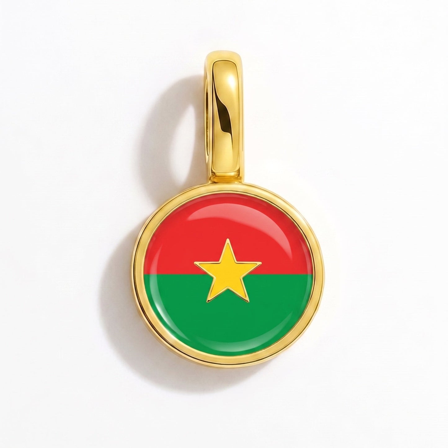 Flag charm Burkina Faso – rectangular gold