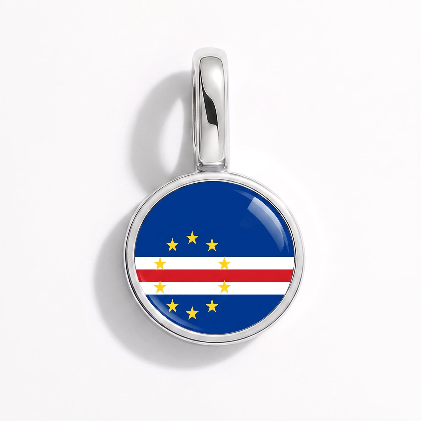 Flag charm Cape Verde – round silver