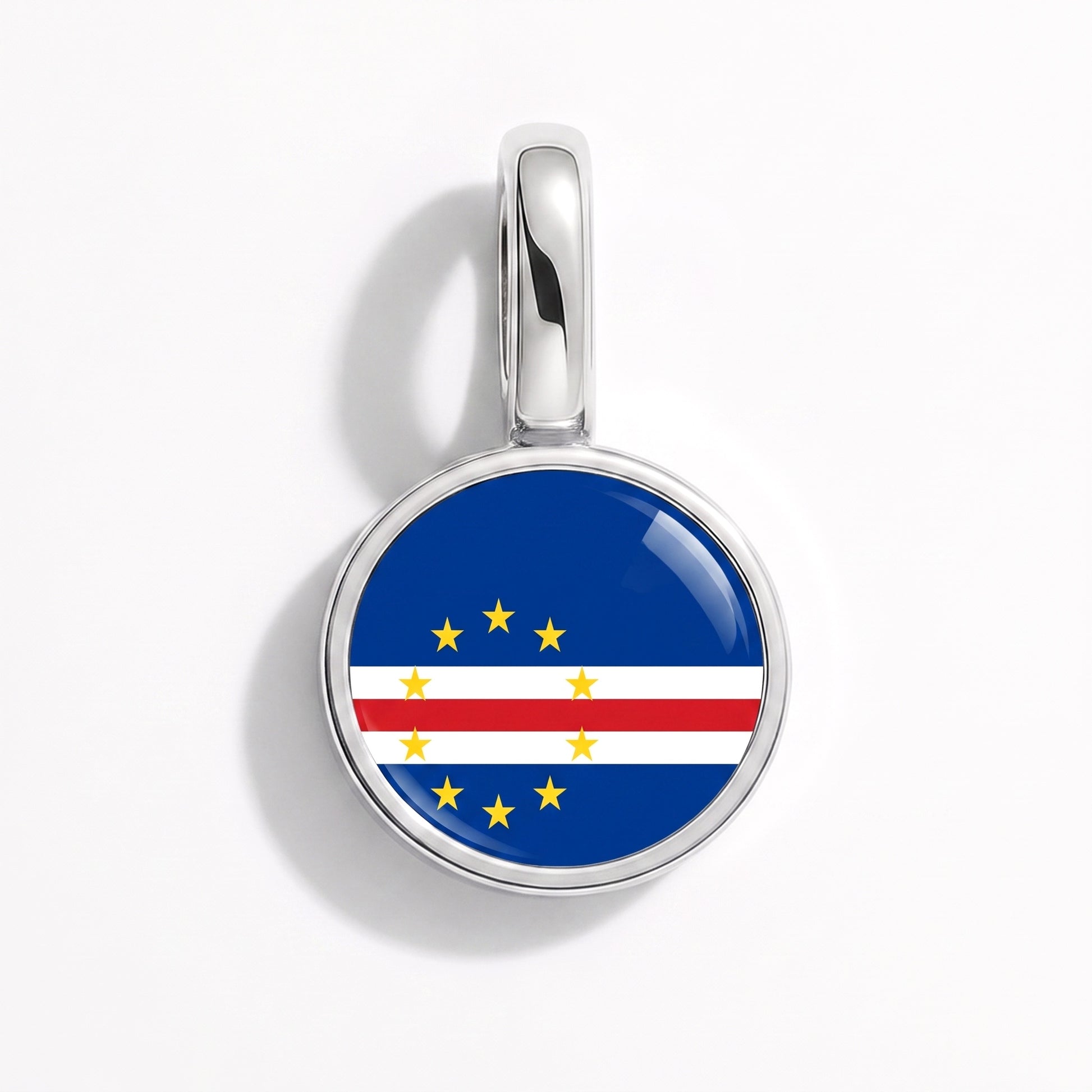 Flag charm Cape Verde – round silver