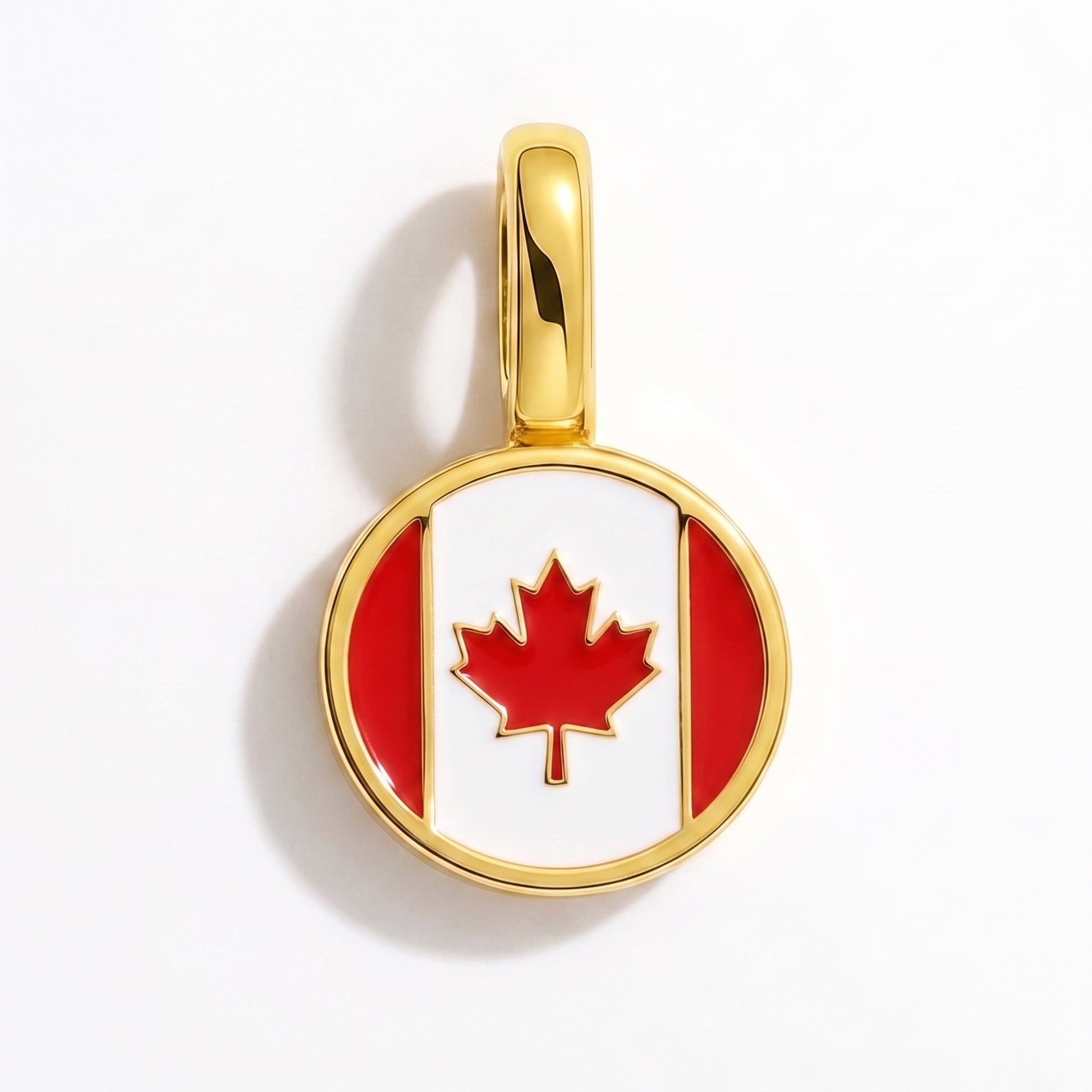 Flag charm Canada – round gold