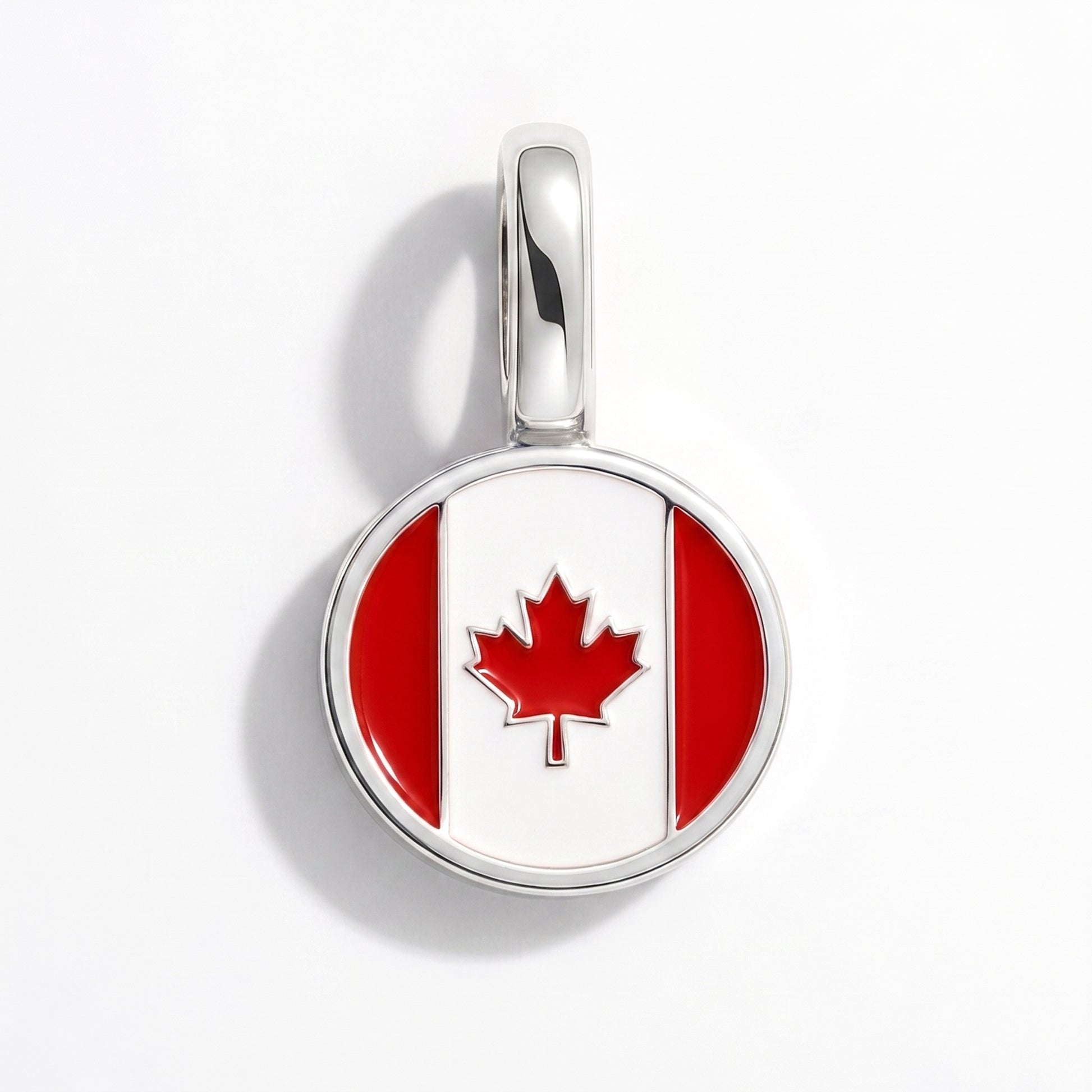 Flag charm Canada – round silver