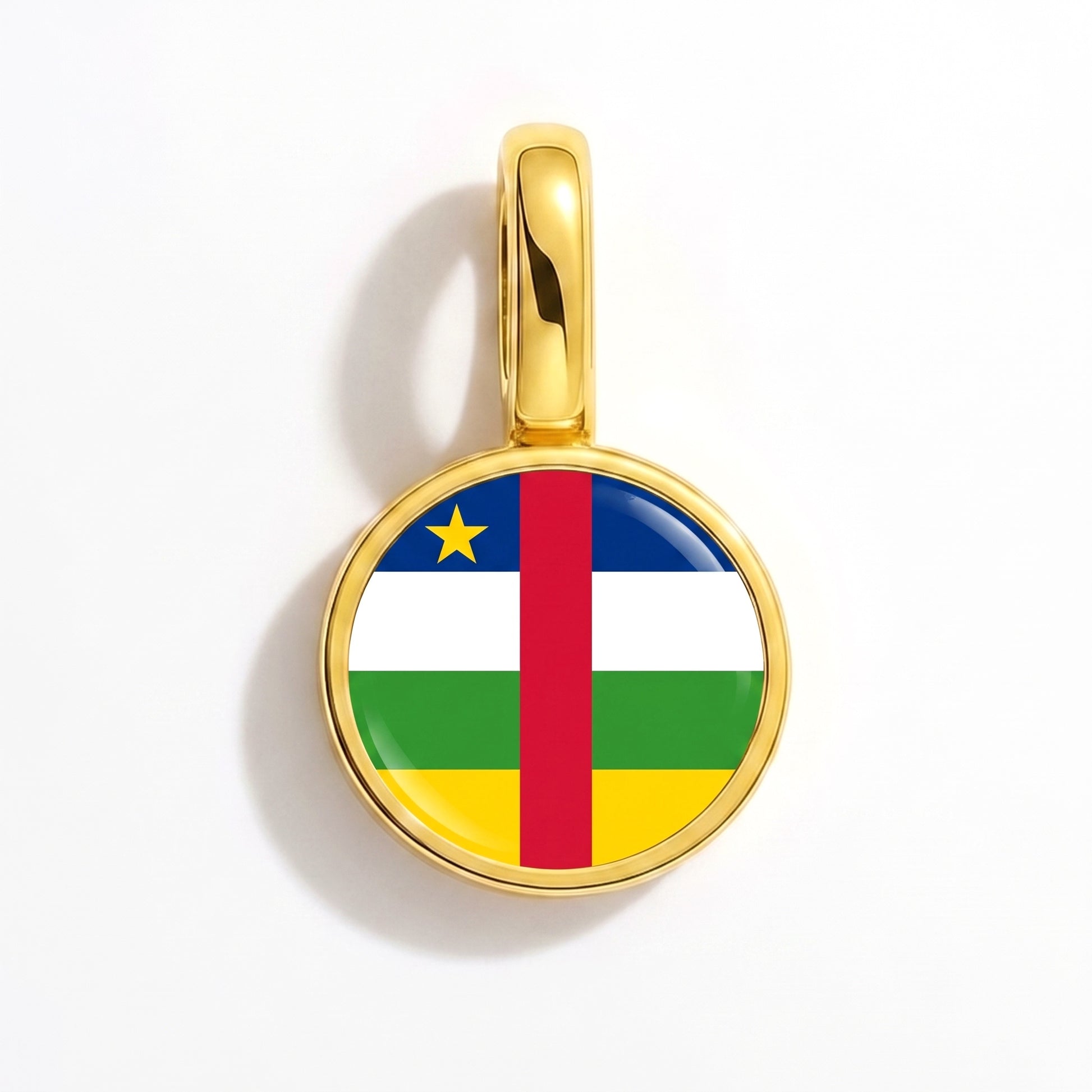 Flag charm Central African Republic – round gold