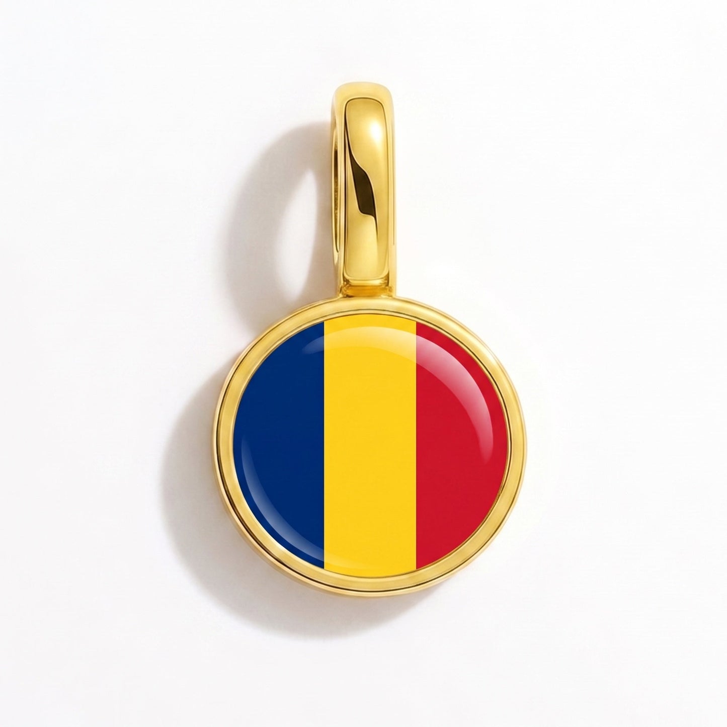 Flag charm Chad – rectangular gold