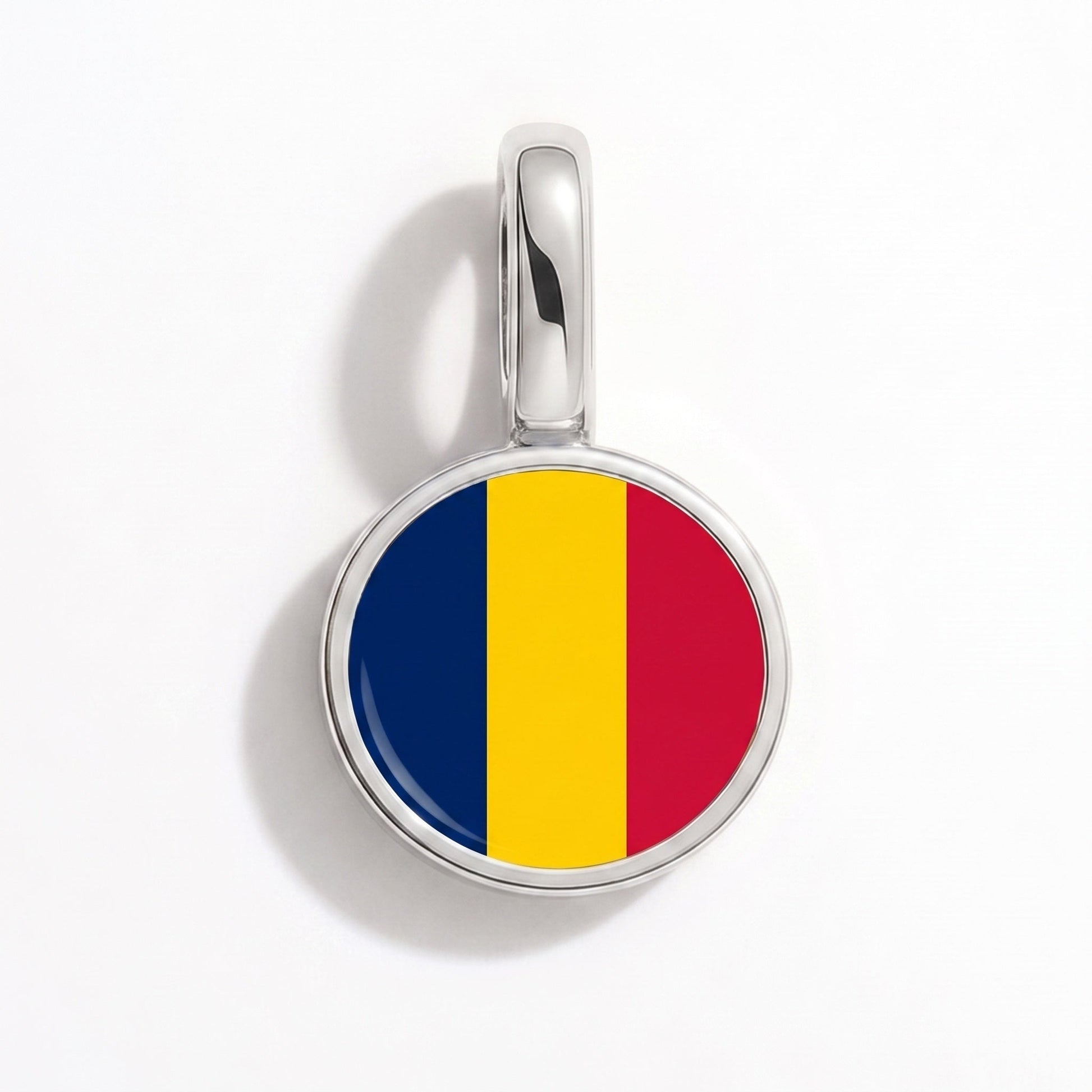 Flag charm Chad – rectangular silver