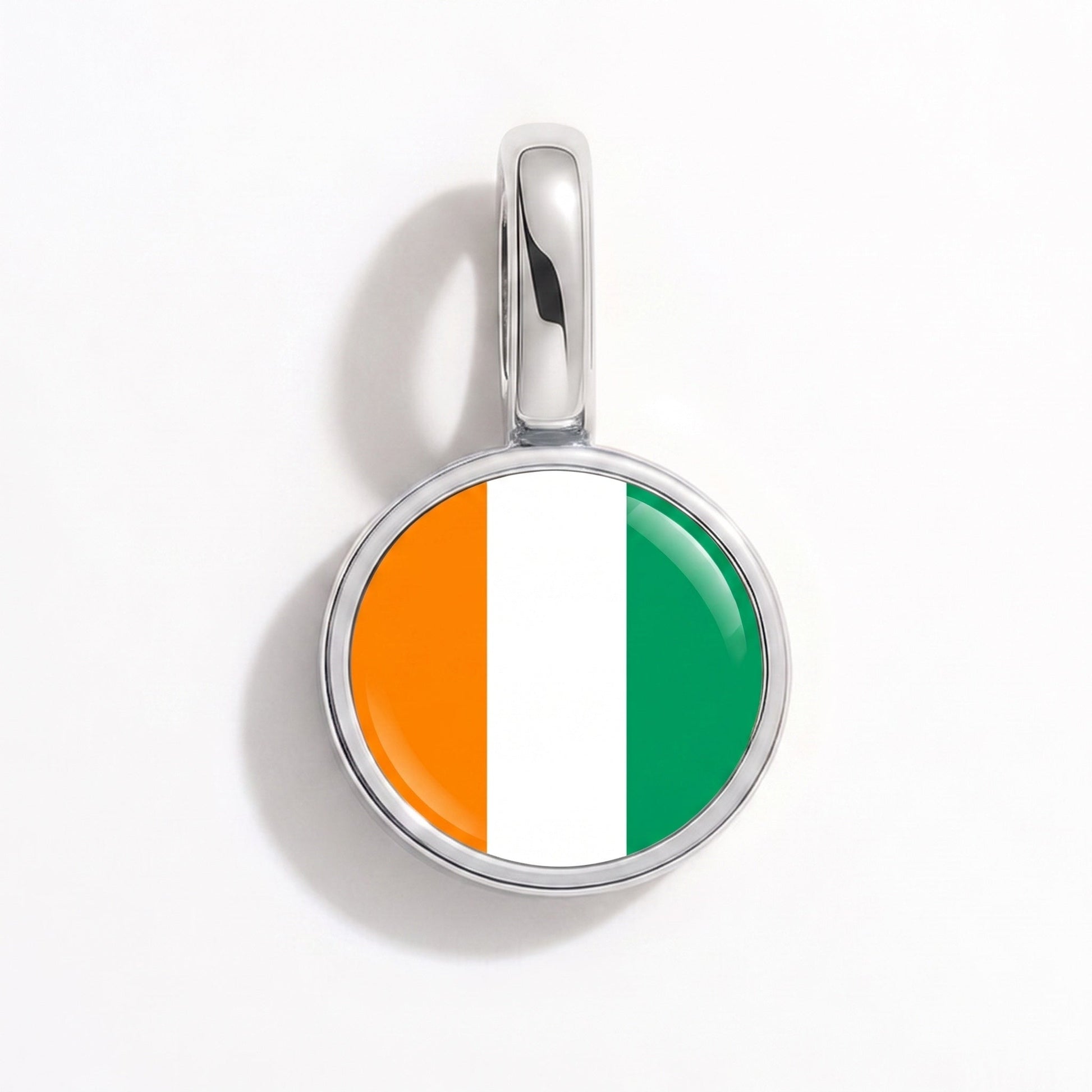 Flag charm Ivory Coast – rectangular silver
