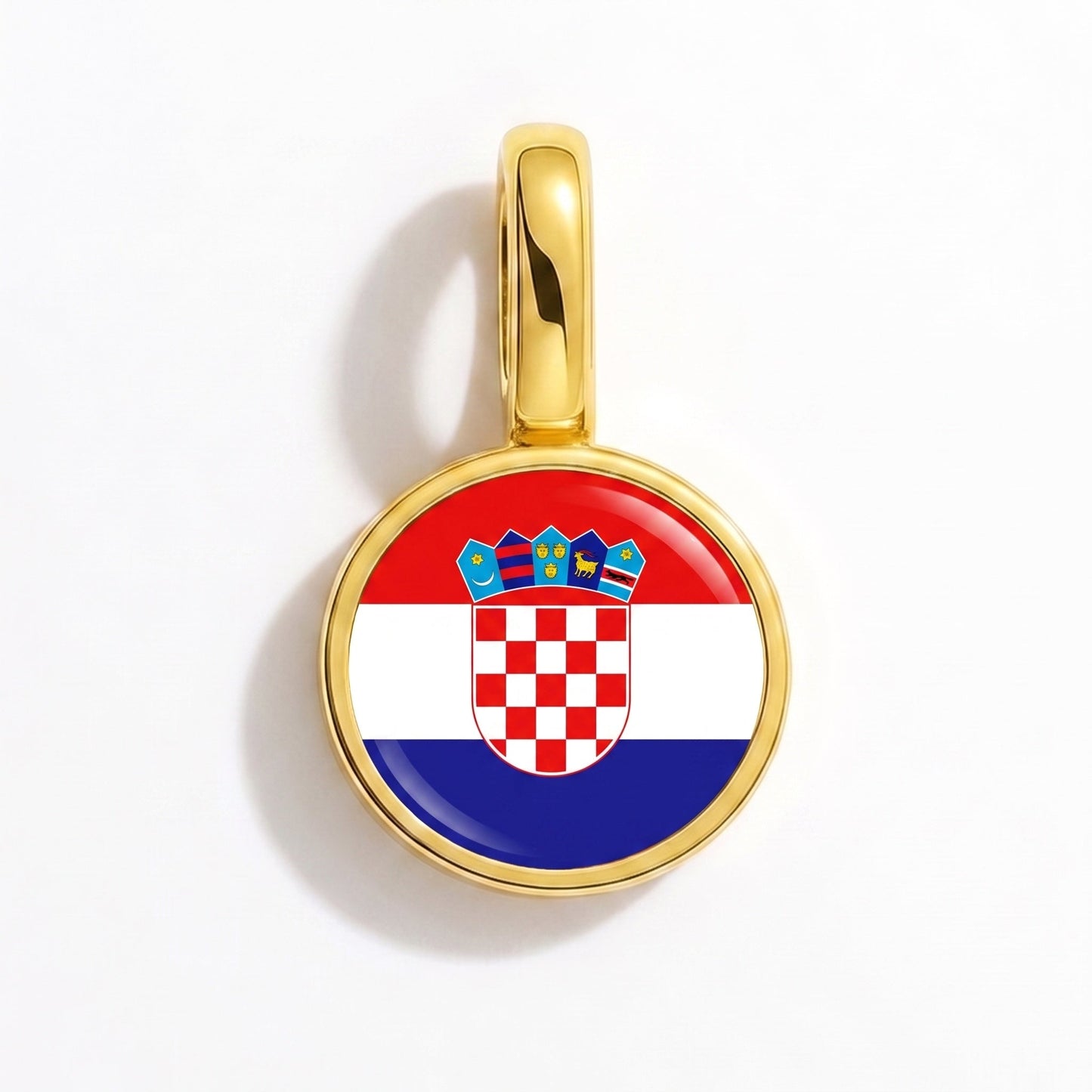 Flag charm Croatia – rectangular gold