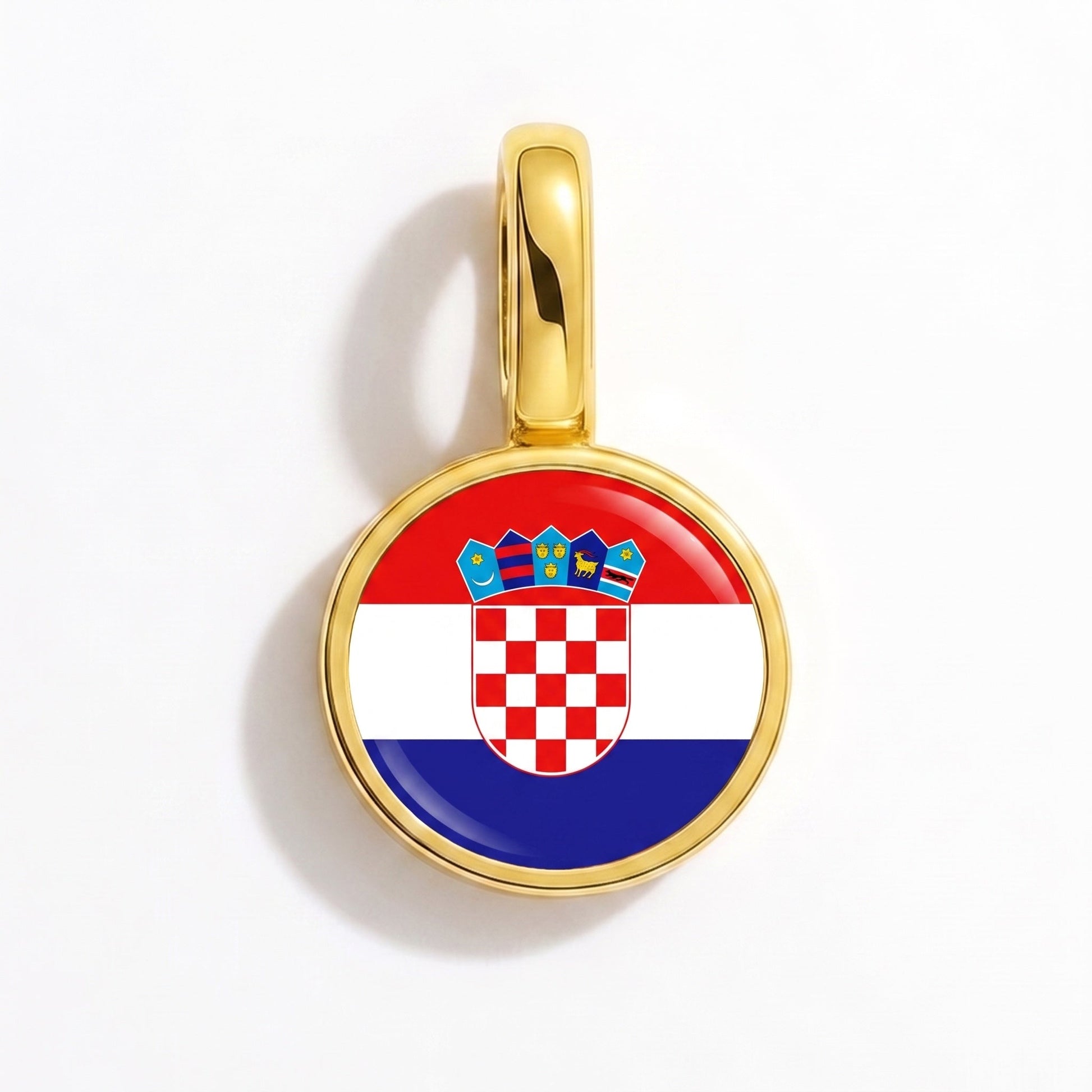 Flag charm Croatia – rectangular gold