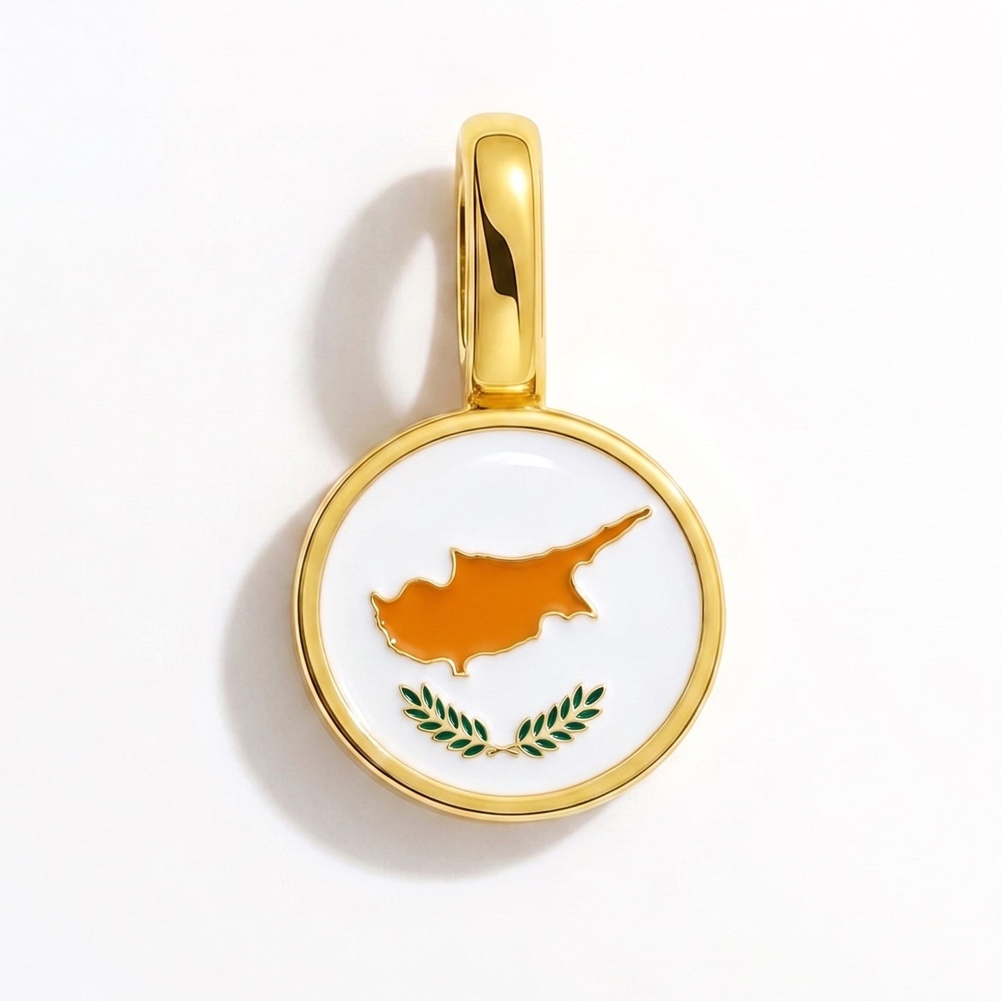 Flag charm Cyprus – rectangular gold
