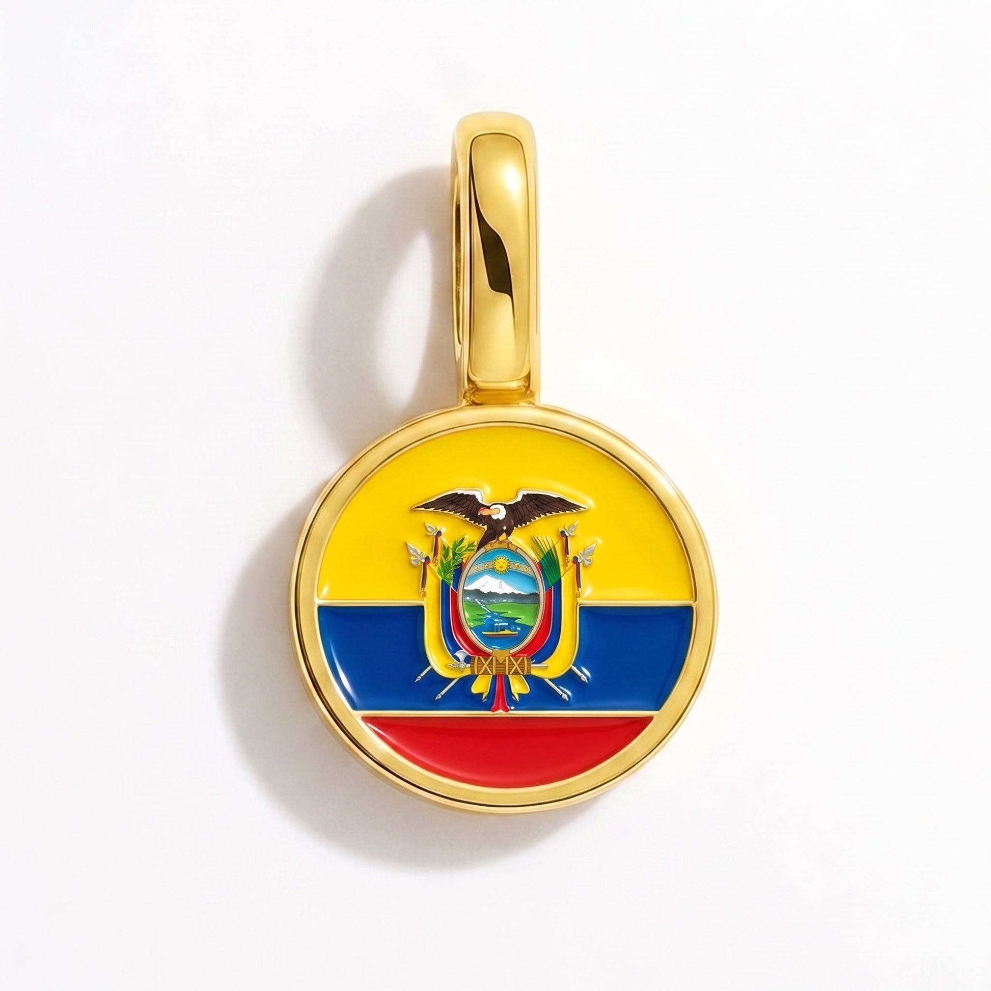 Flag charm Ecuador – rectangular gold