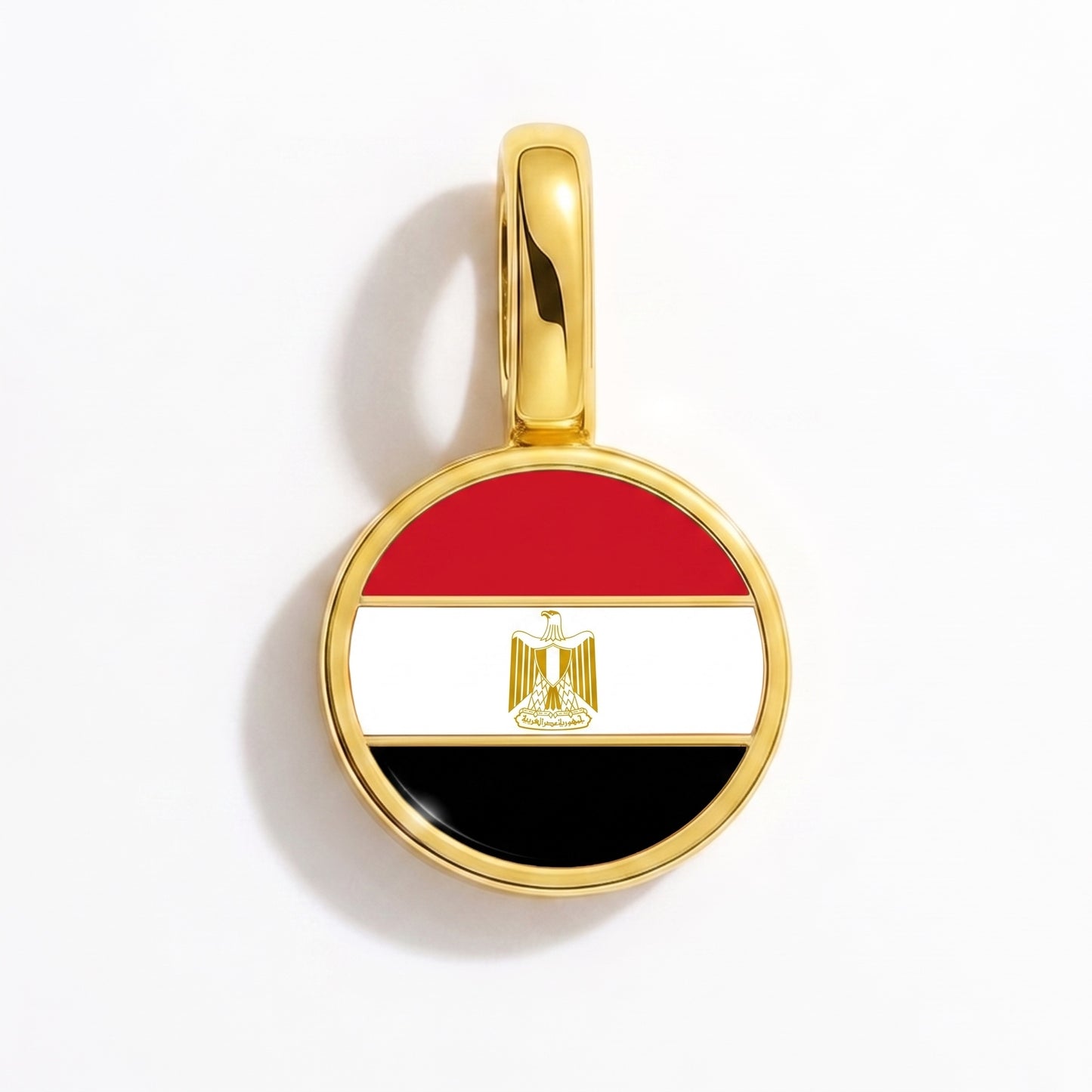Flag charm Egypt – round gold