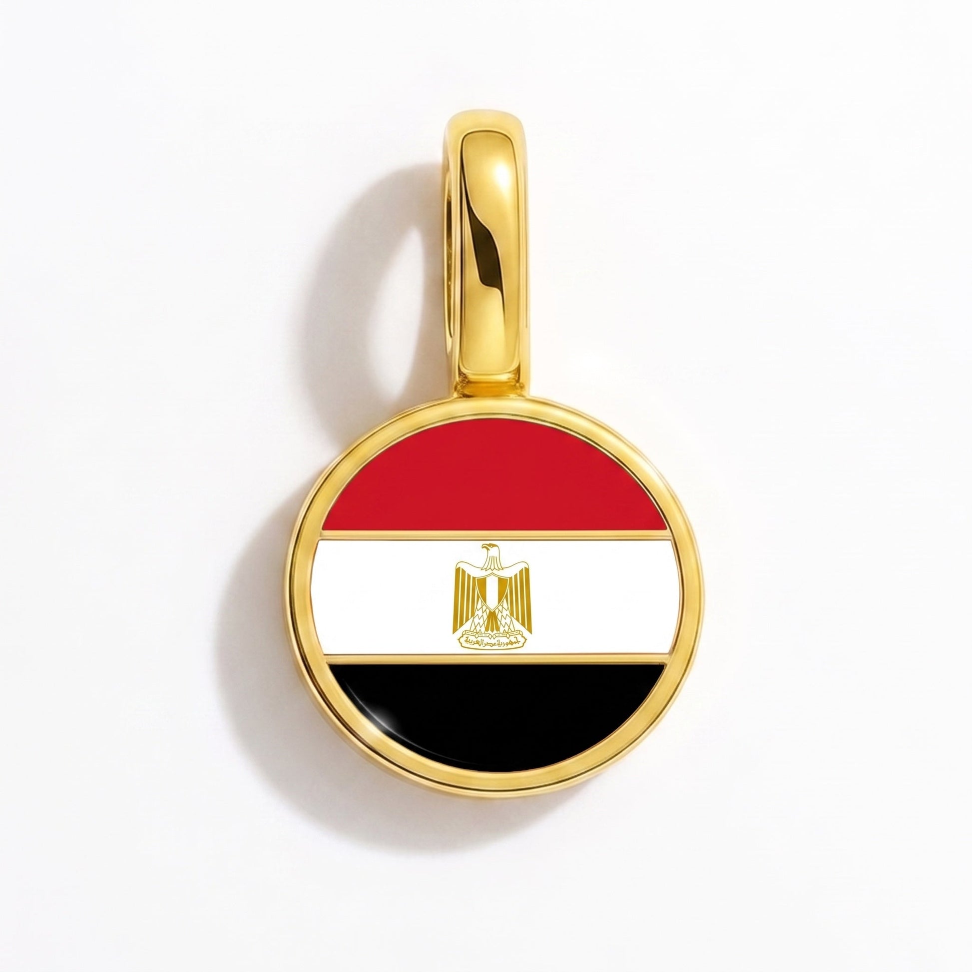 Flag charm Egypt – rectangular gold