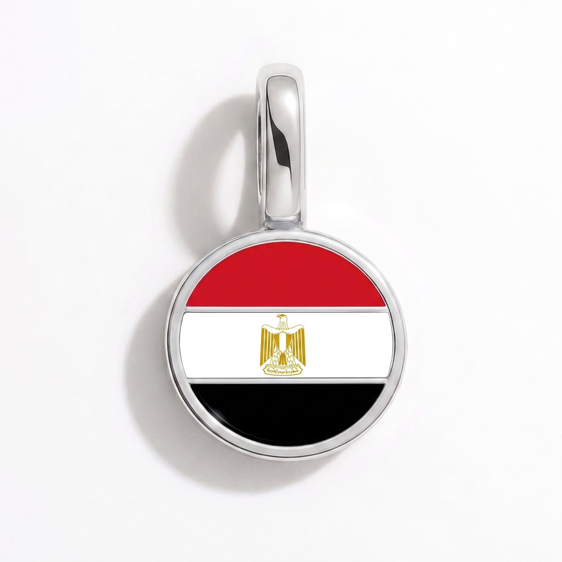 Flag charm Egypt – rectangular silver