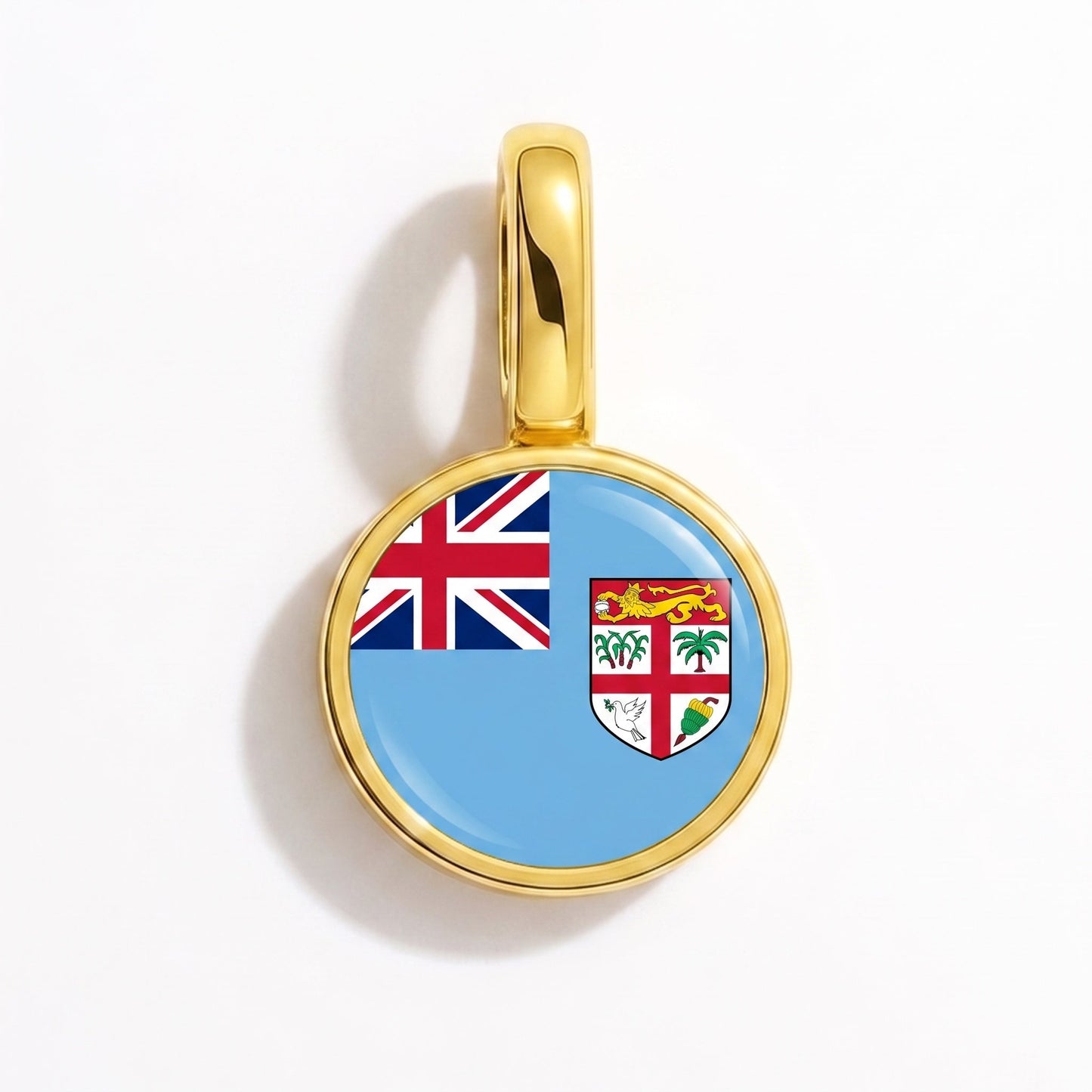 Flag charm Fiji – rectangular gold