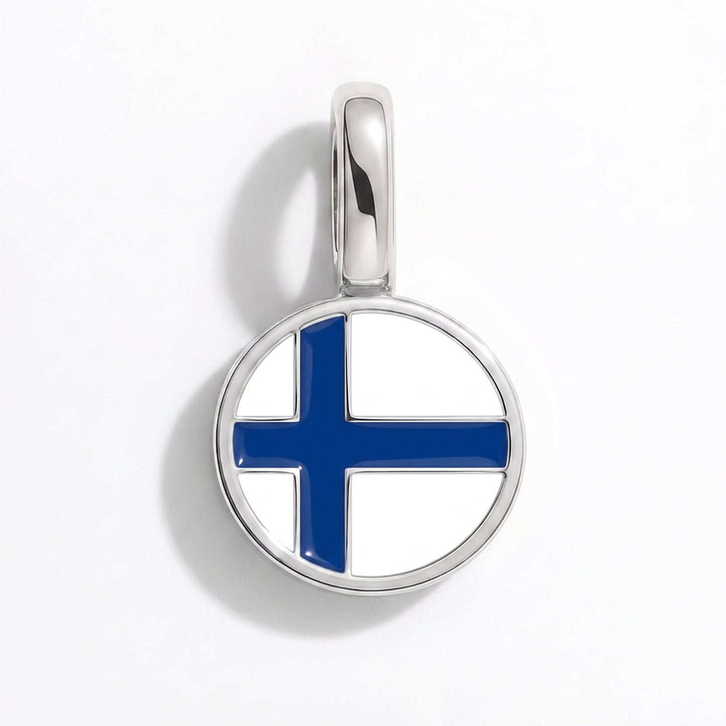 Flag charm Finland – rectangular silver