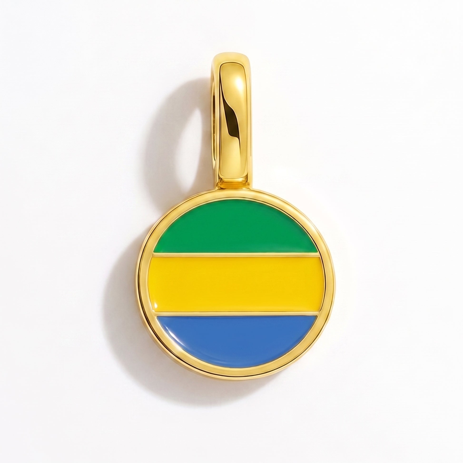 Flag charm Gabon – round gold