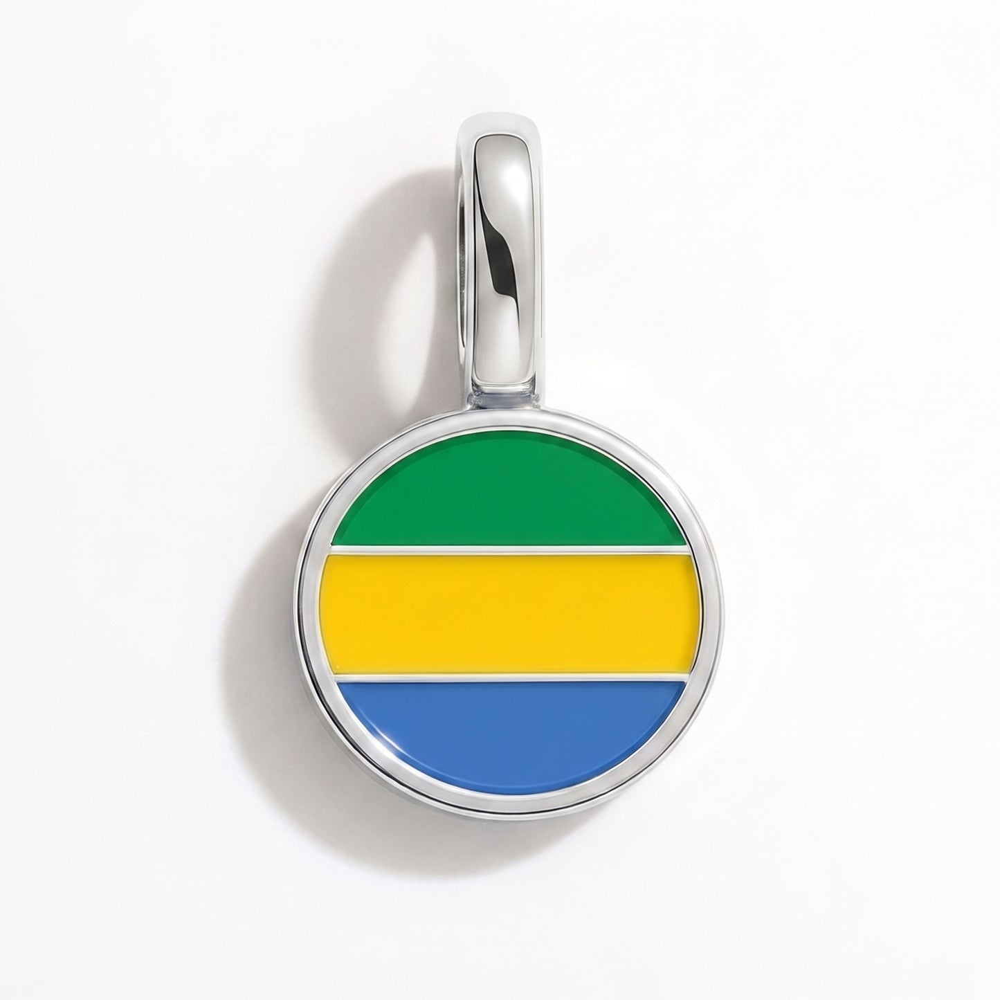 Flag charm Gabon – round silver