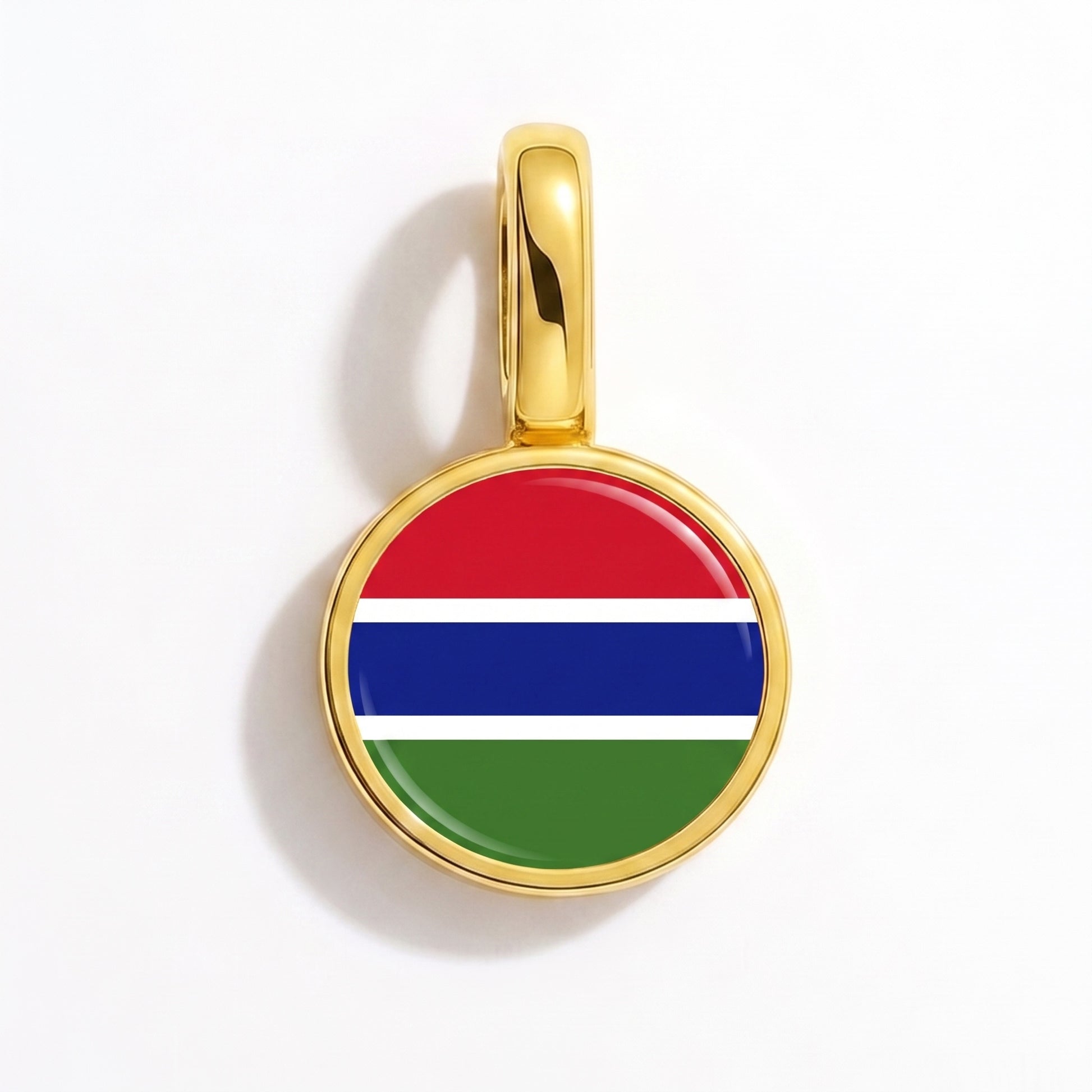 Flag charm Gambia – round gold