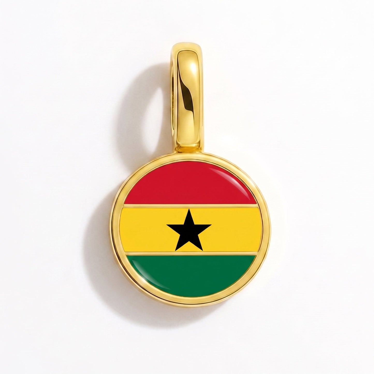 Flag charm Ghana – rectangular gold