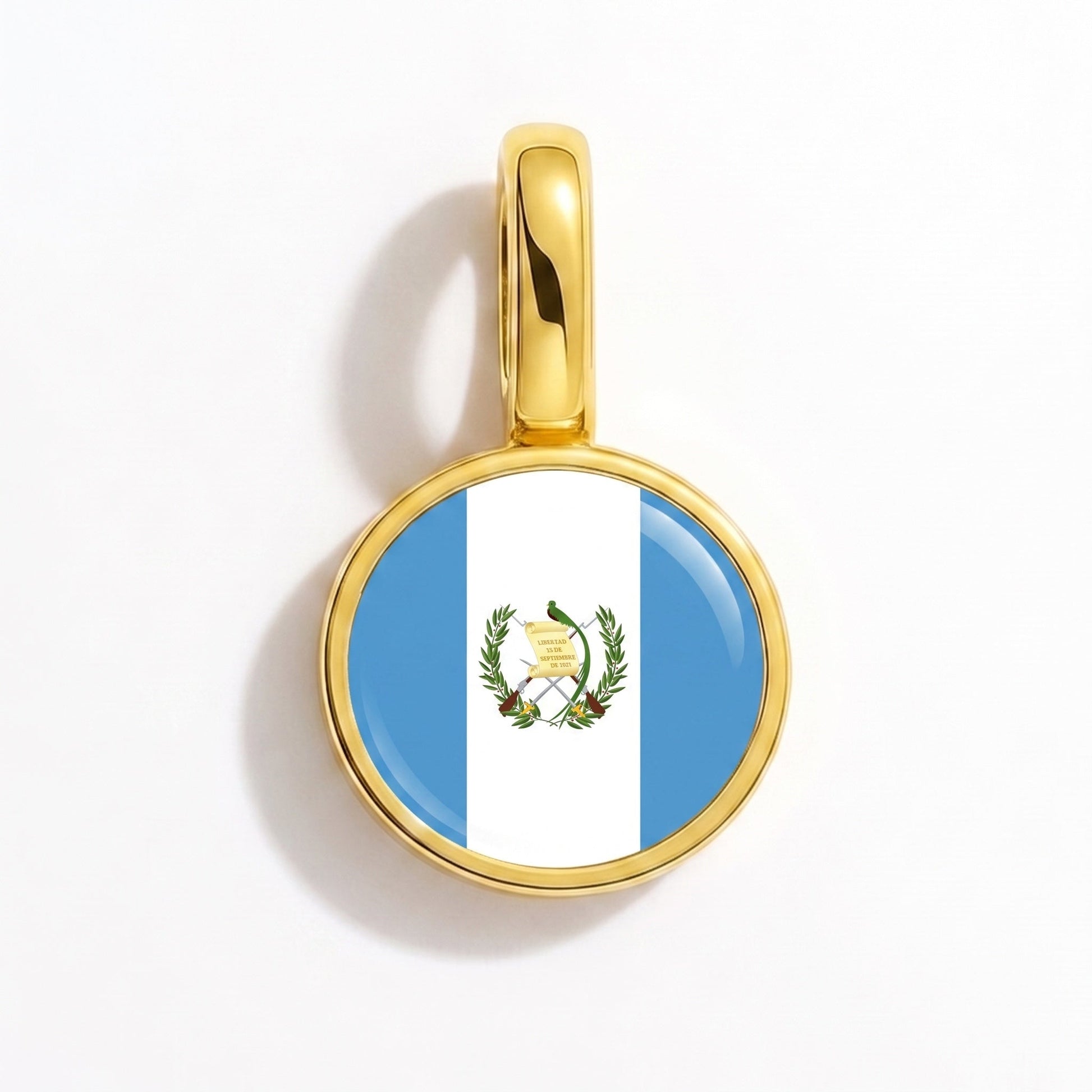 Flag charm Guatemala – rectangular gold