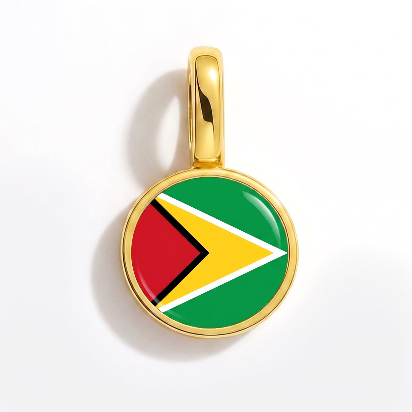 Flag charm Guyana – round gold