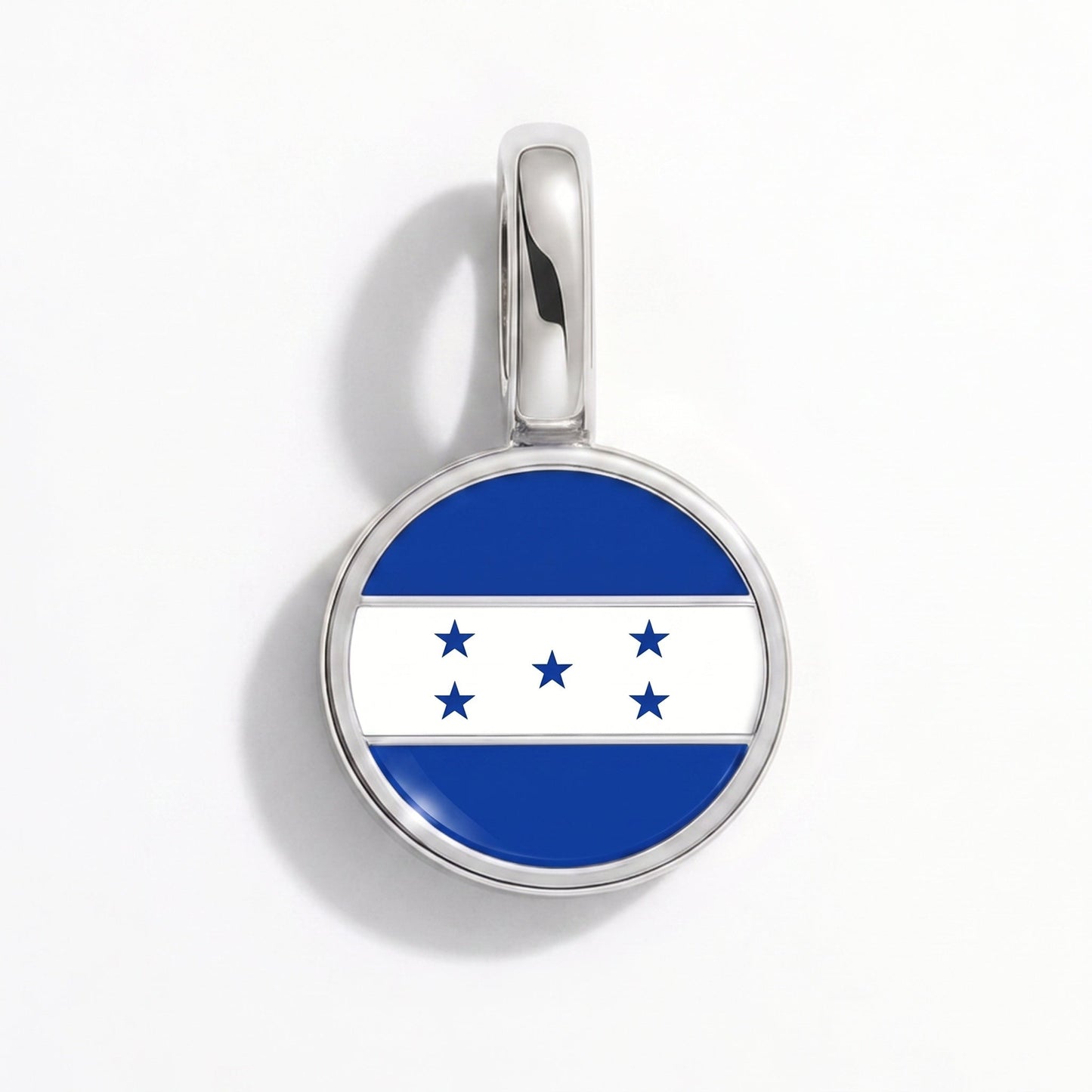 Flag charm Honduras – rectangular silver