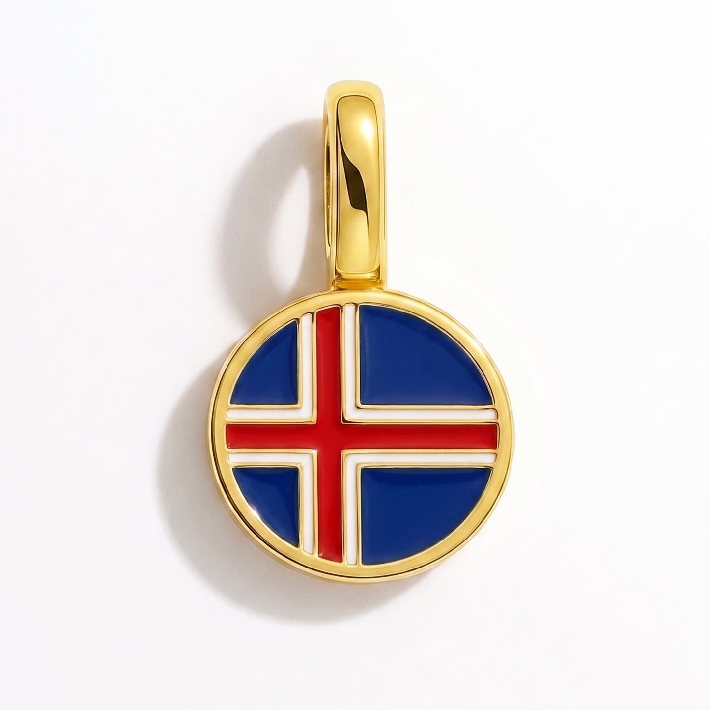 Flag charm Iceland – rectangular gold