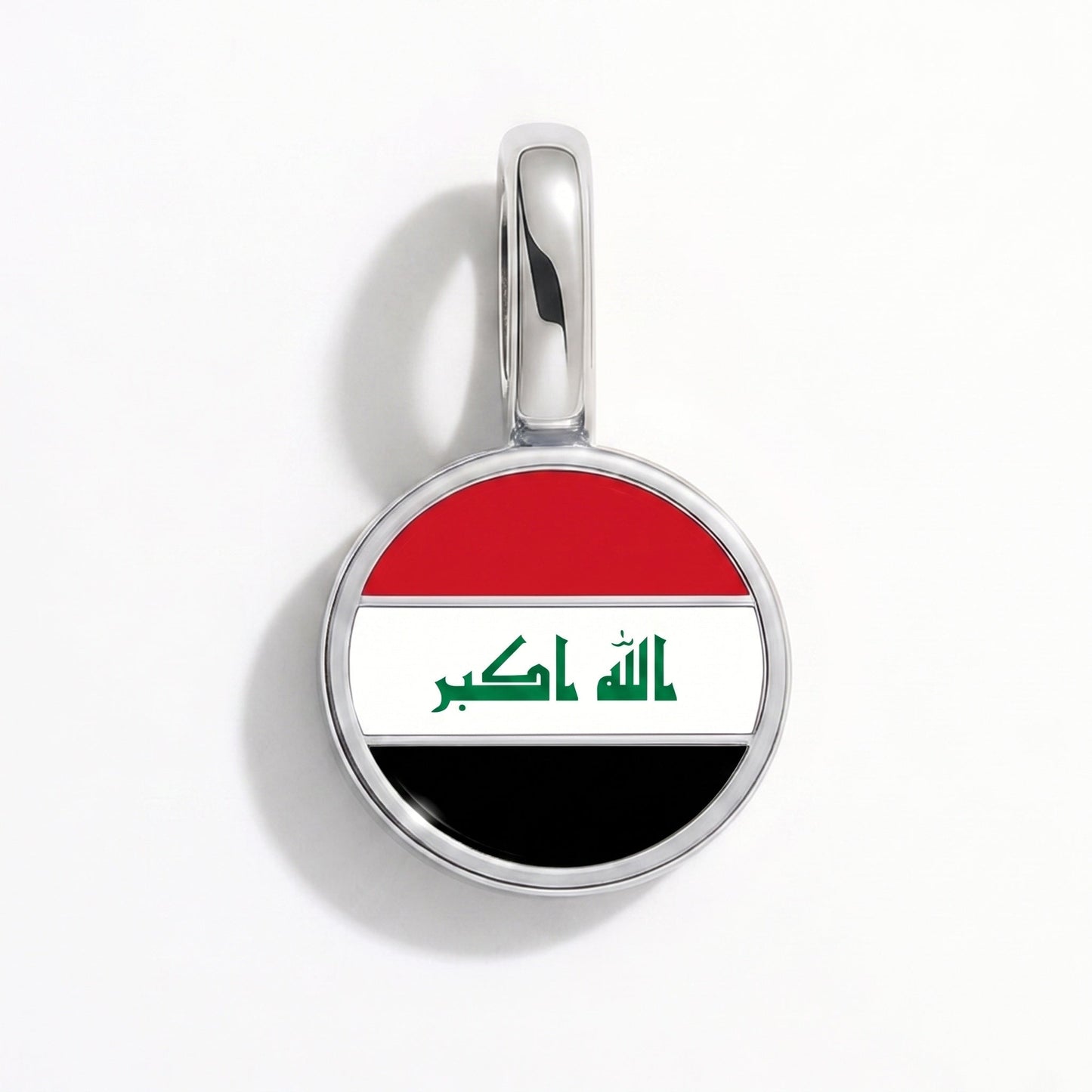 Flag charm Iraq – rectangular silver