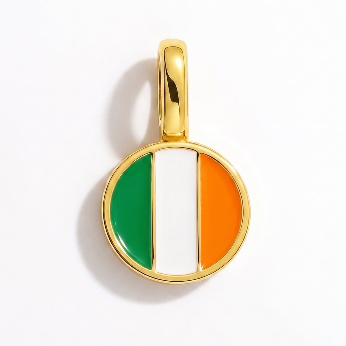 Flag charm Ireland – round gold
