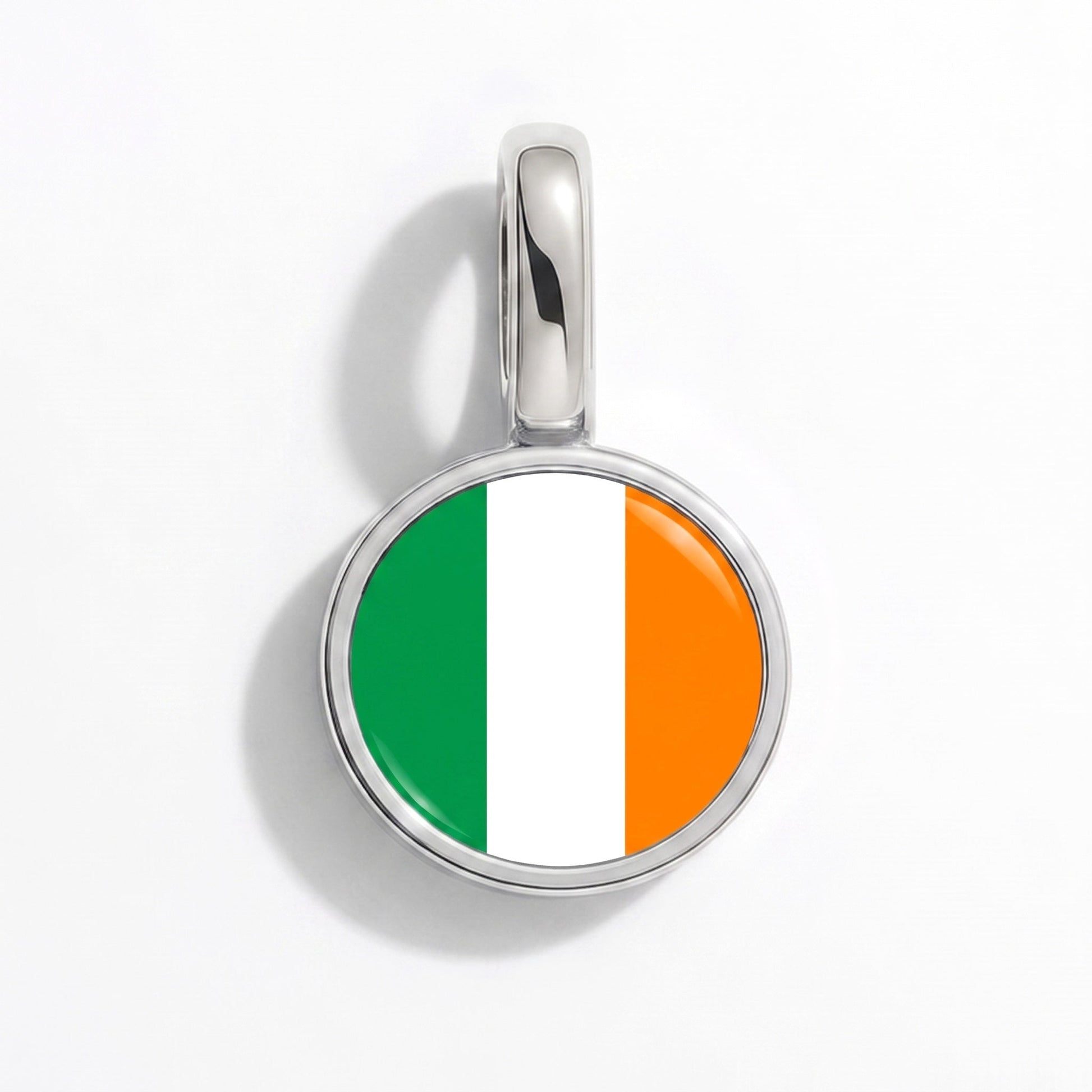 Flag charm Ireland – rectangular silver