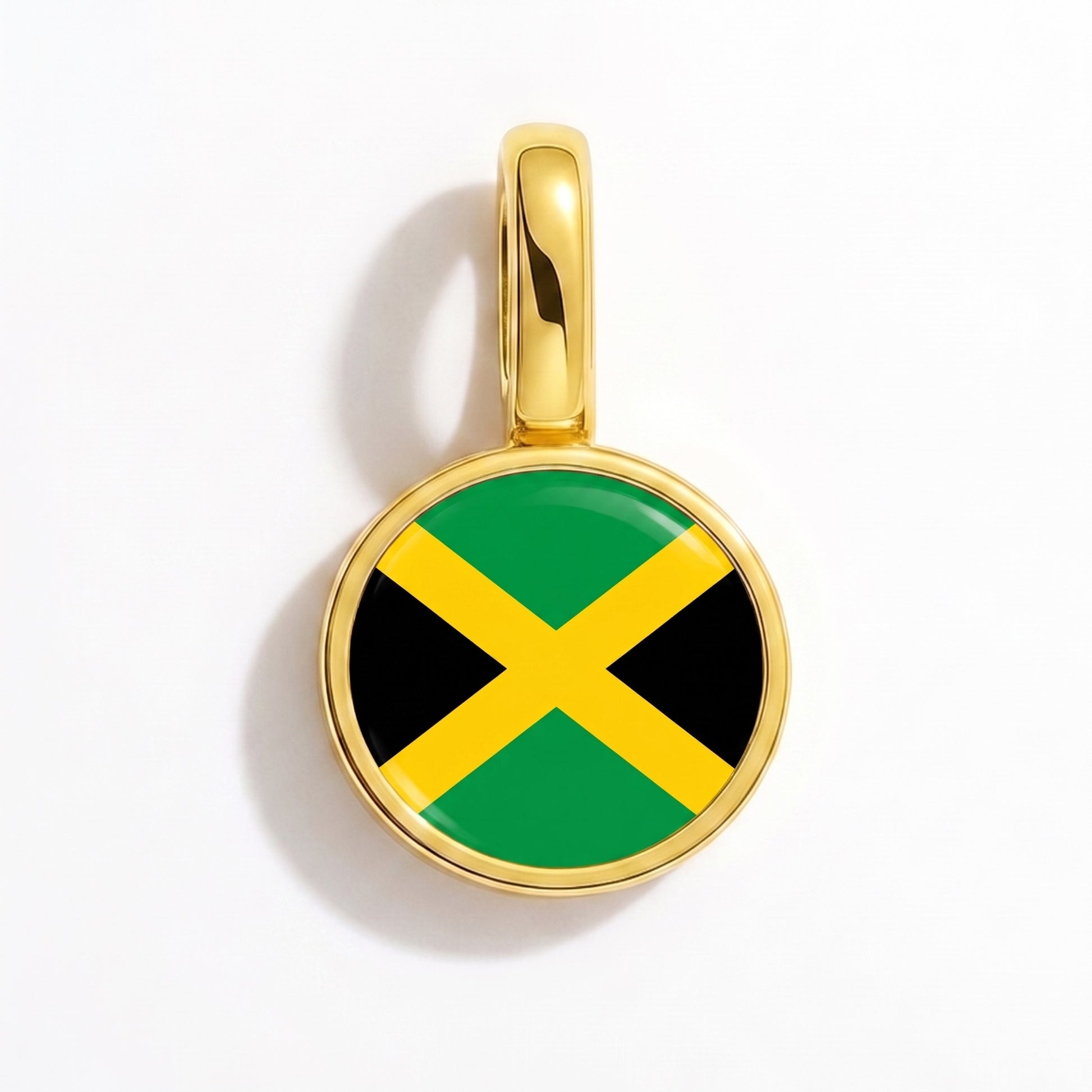 Flag charm Jamaica – round gold