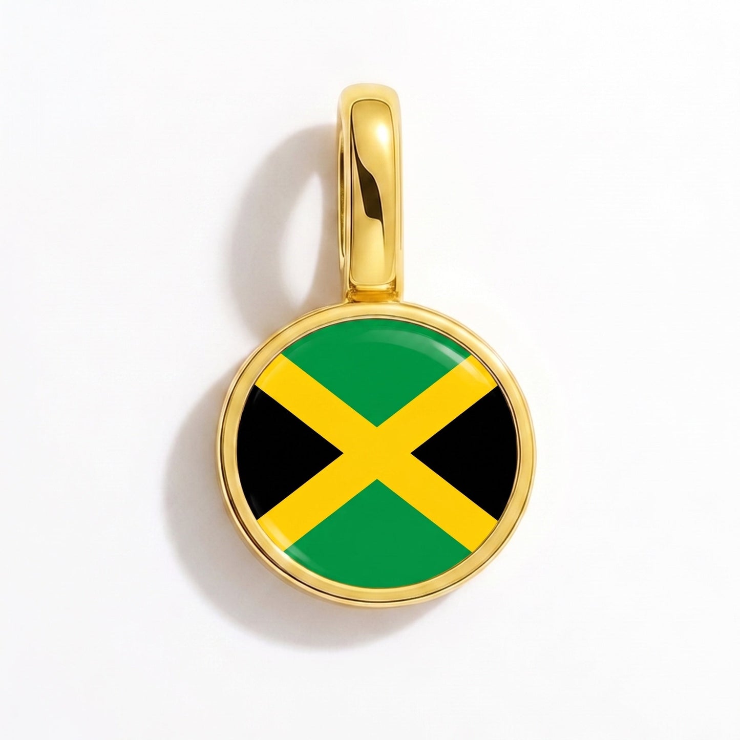 Flag charm Jamaica – rectangular gold