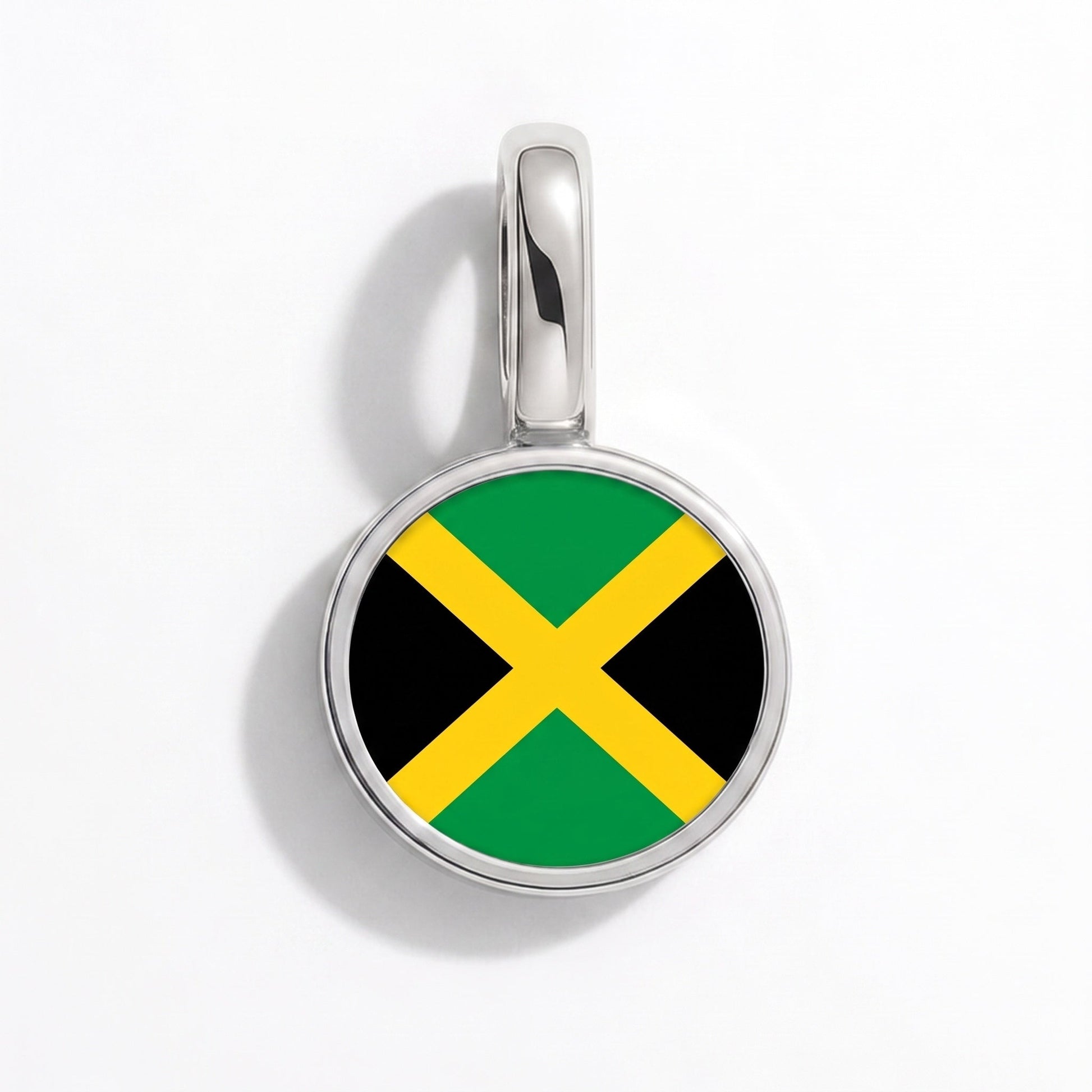 Flag charm Jamaica – rectangular silver
