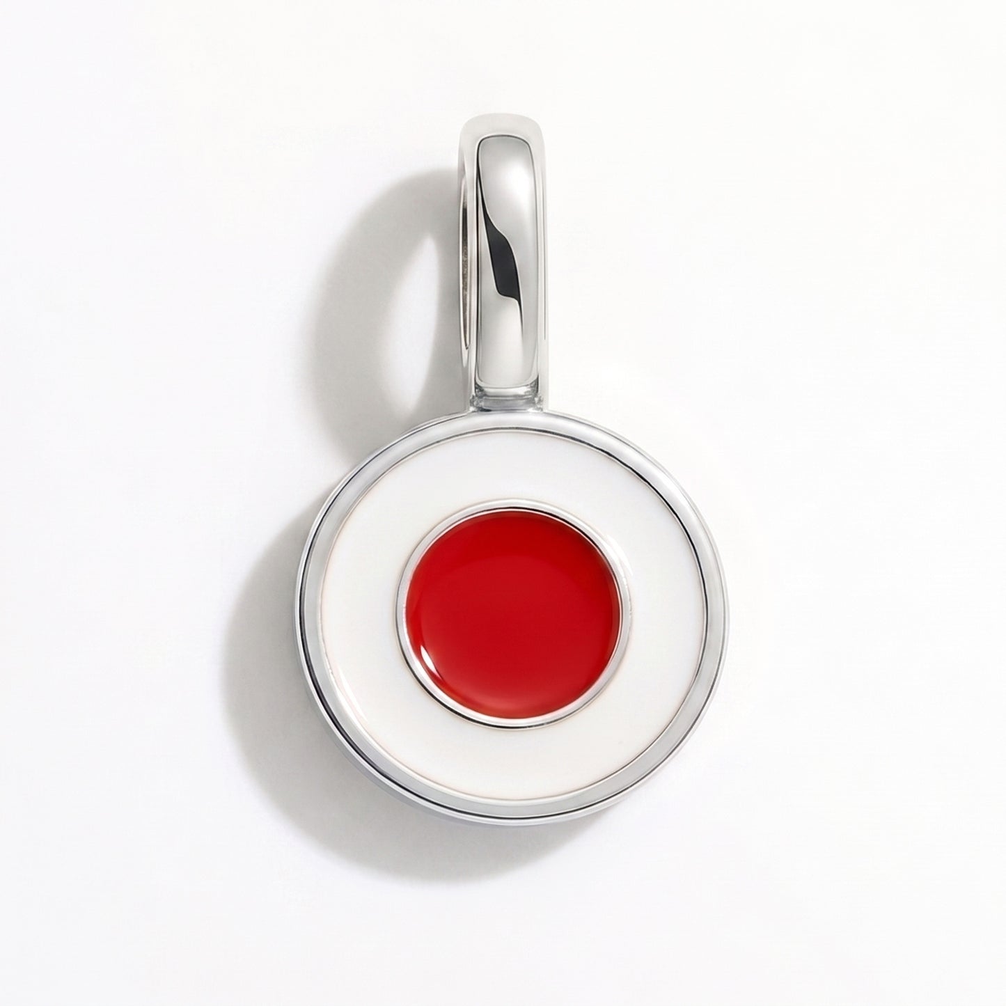 Flag charm Japan – round silver