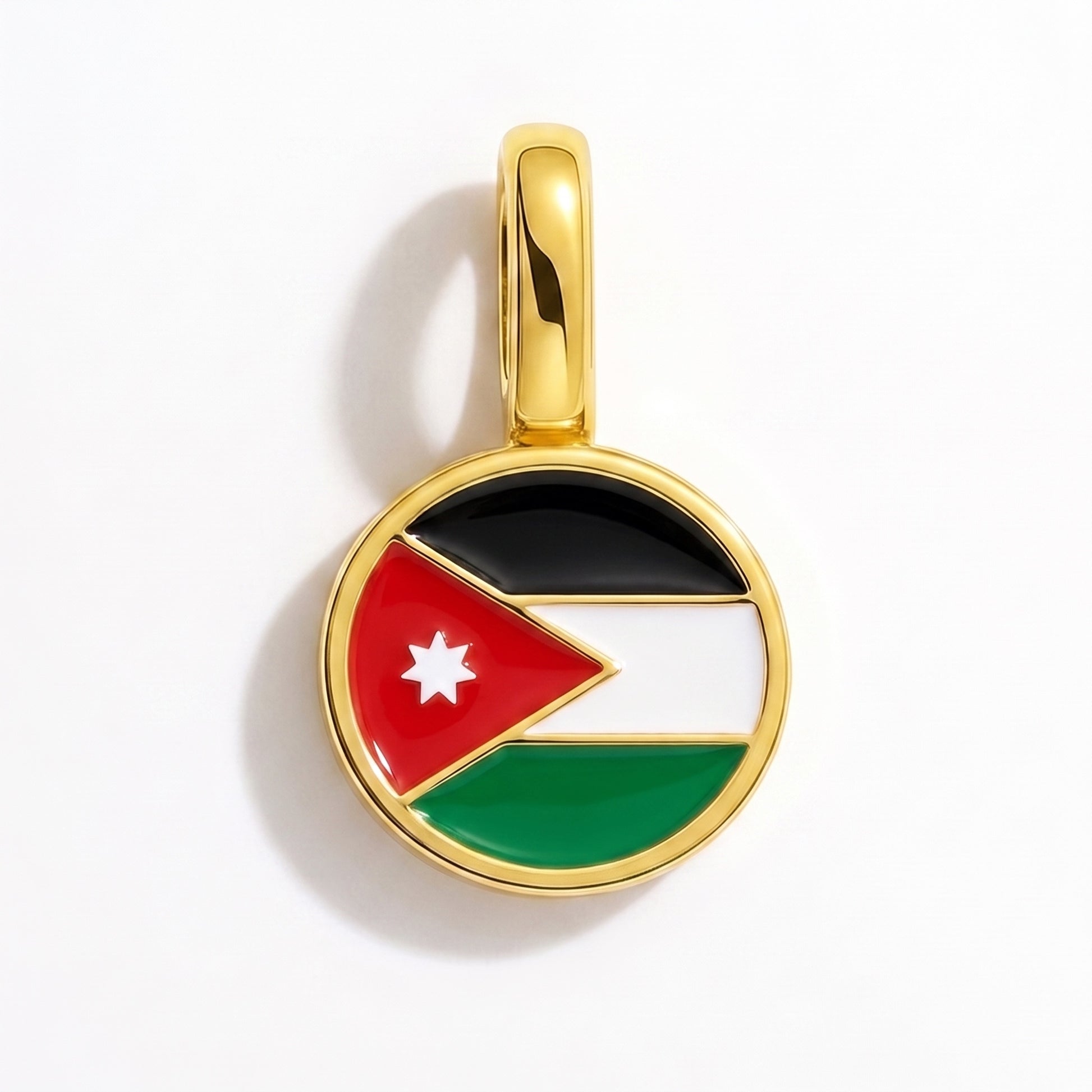Flag charm Jordan – round gold