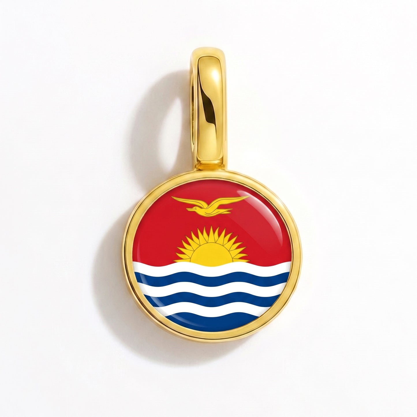 Flag charm Kiribati – round gold