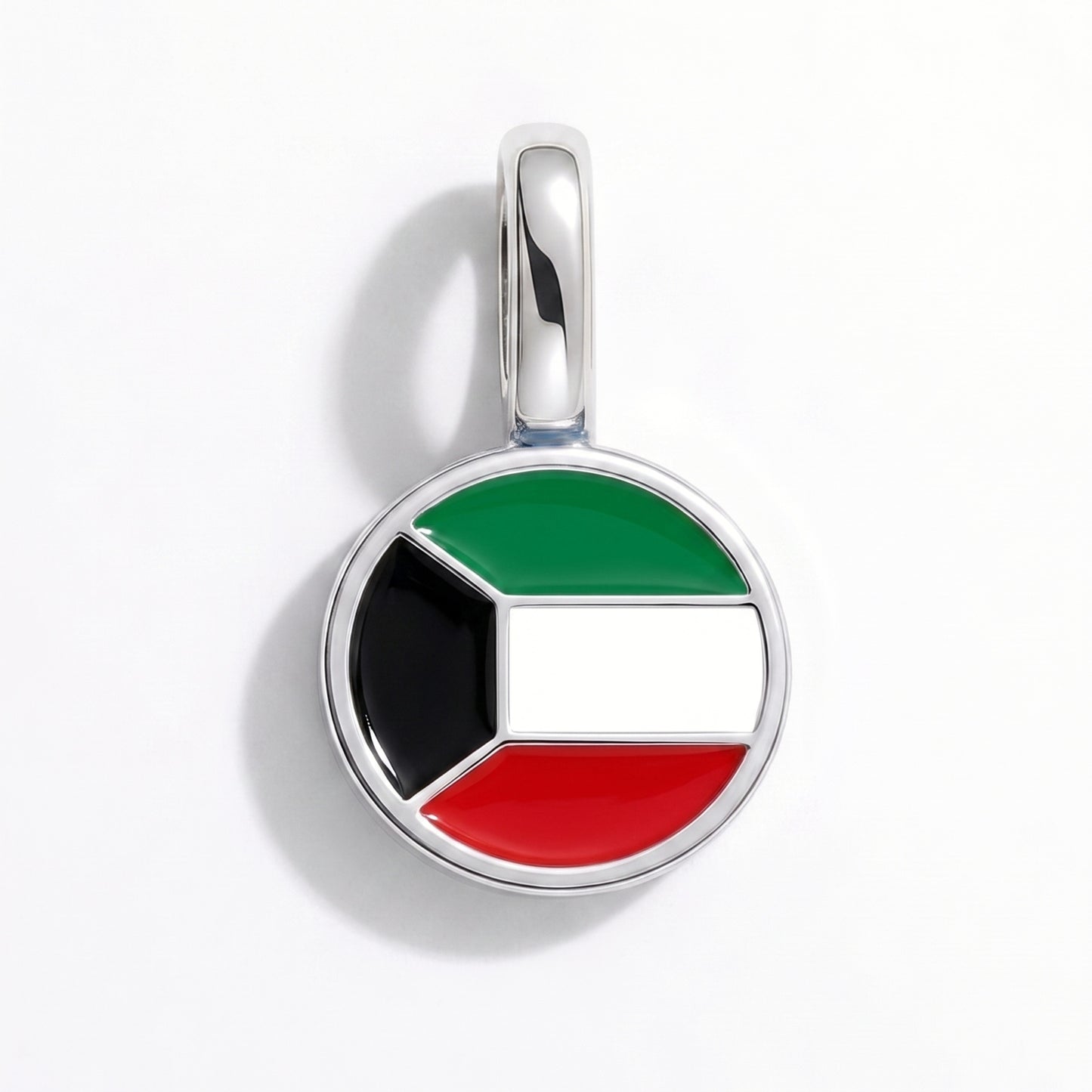 Flag charm Kuwait – round silver